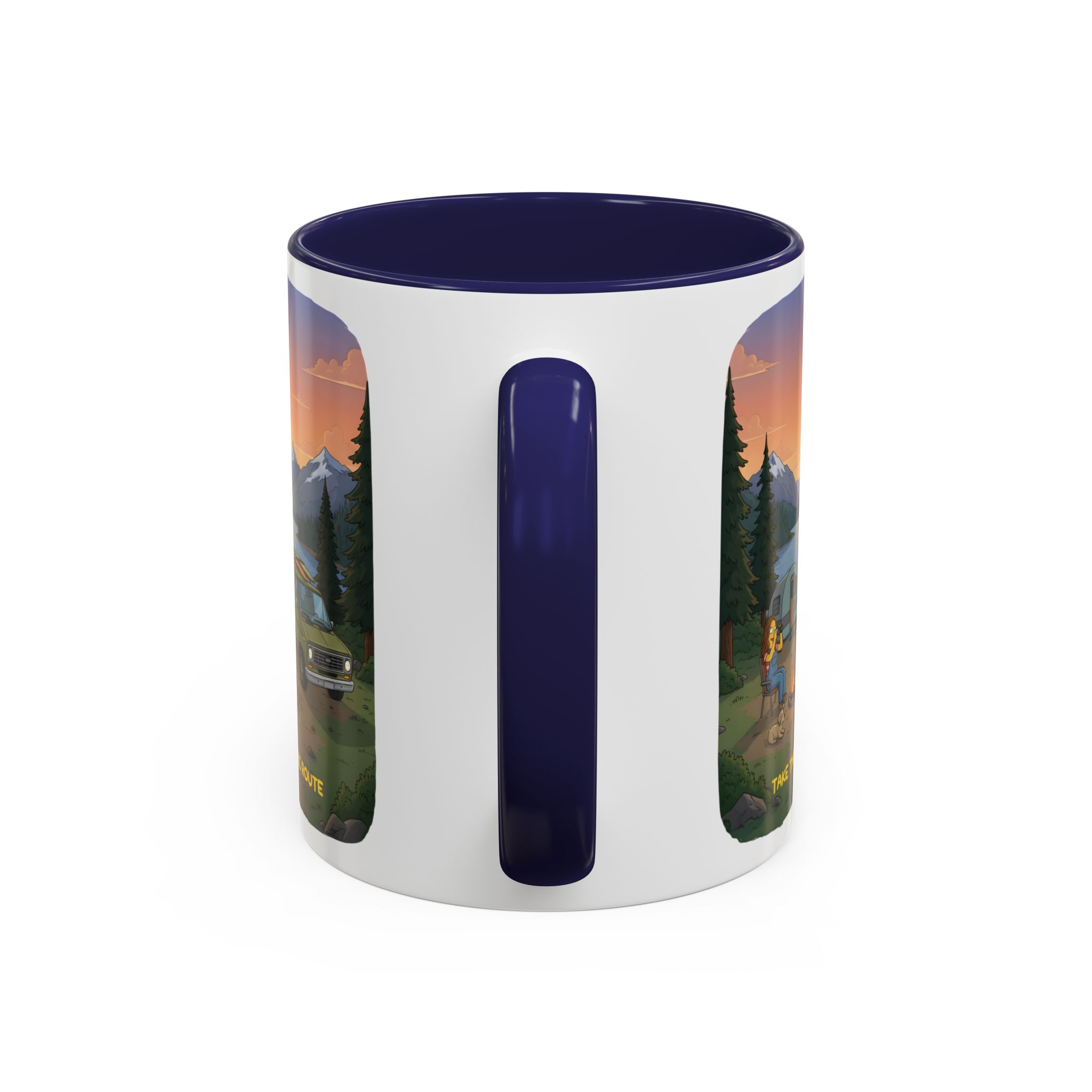 4450661702790652834_2048.jpeg Accent Coffee Mug (11, 15oz) — "Take The Scenic Route" Design Sitcom-Line