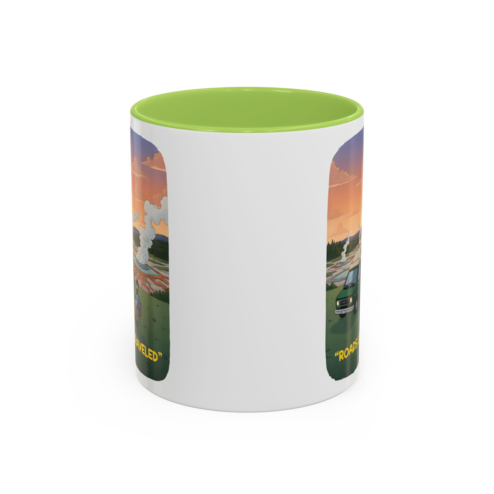 Accent Coffee Mug (11, 15oz) — "Roads Less Traveled" Design Sitcom-Line