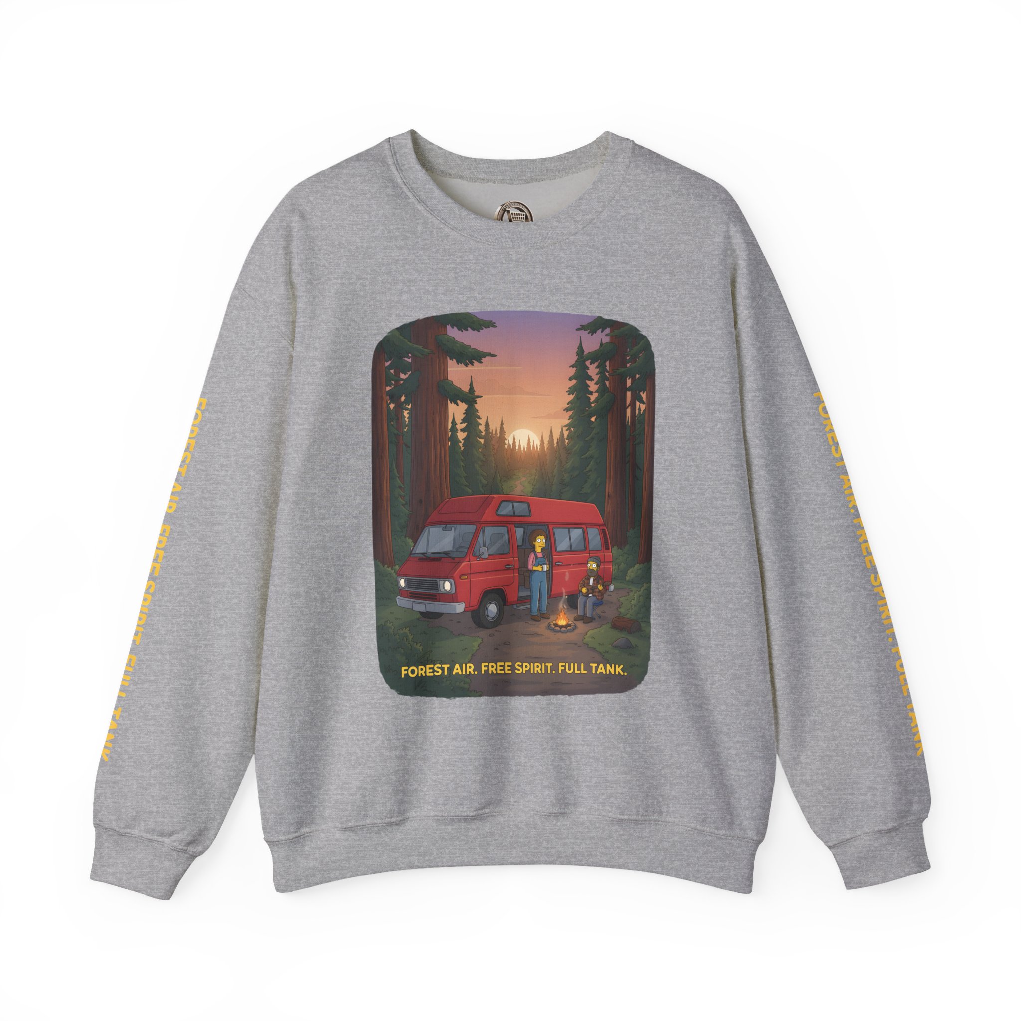4458041313693129409_2048.jpeg Unisex Heavy Blend™ Crewneck Sweatshirt — "Forest Air Free Spirit Full Tank" Design Sitcom-Line
