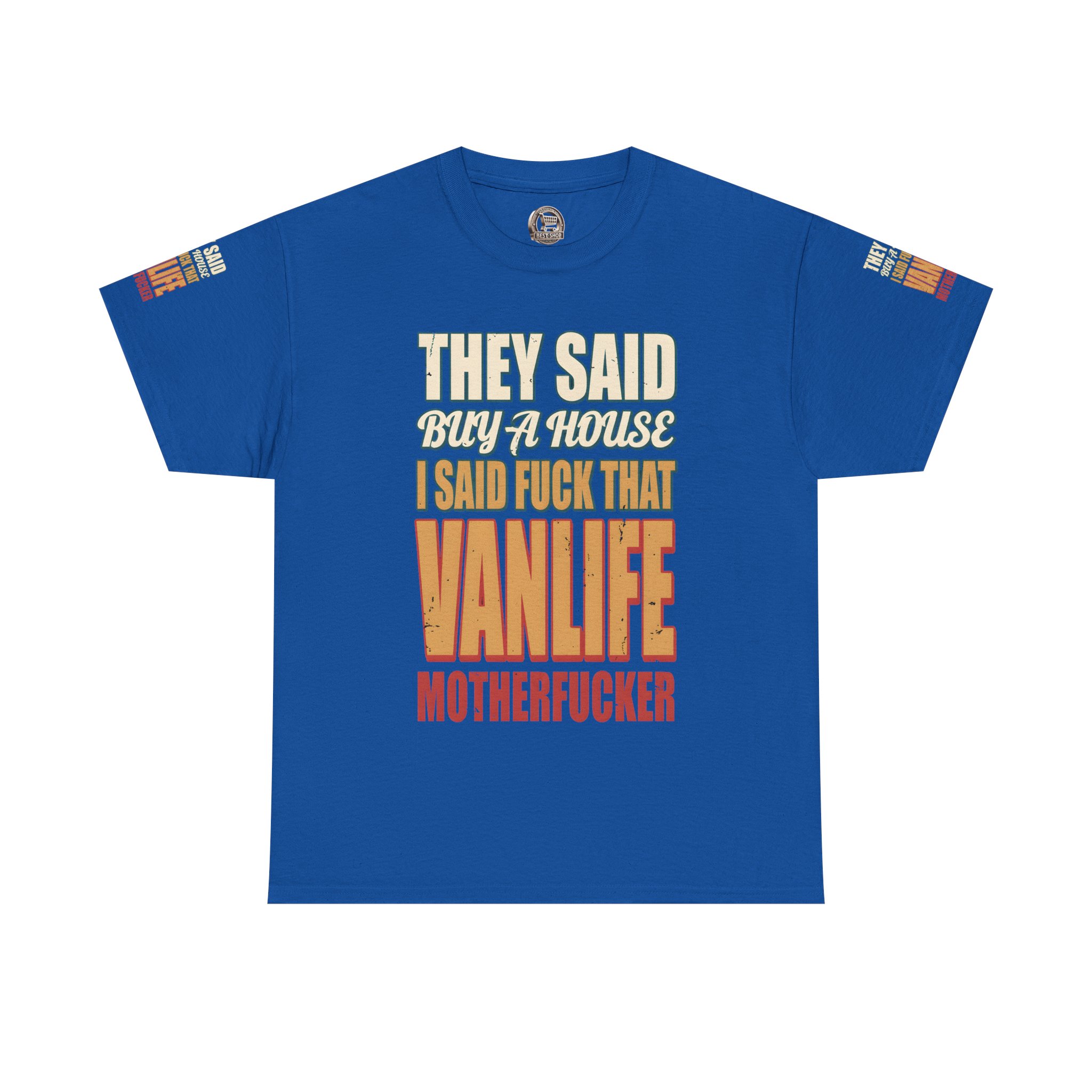 4463433059454697542_2048.jpeg Unisex Heavy Cotton Tee — "They Said Buy A House" Design F**K-Line