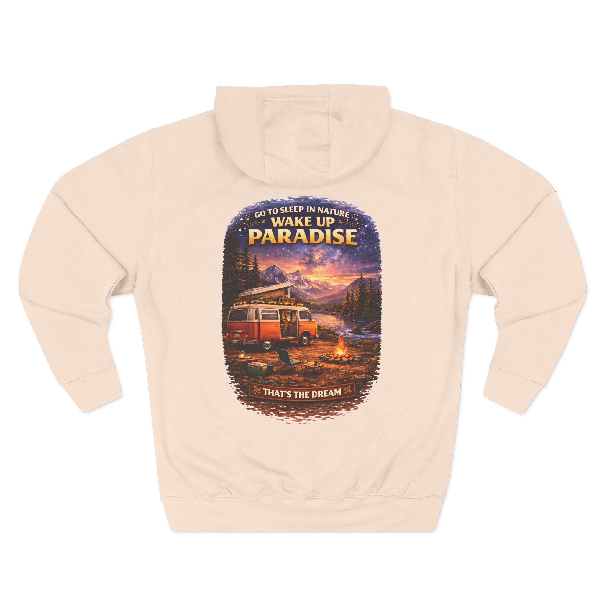 Three-Panel Fleece Hoodie - "Go To Sleep In Nature " Design Scenic-Line