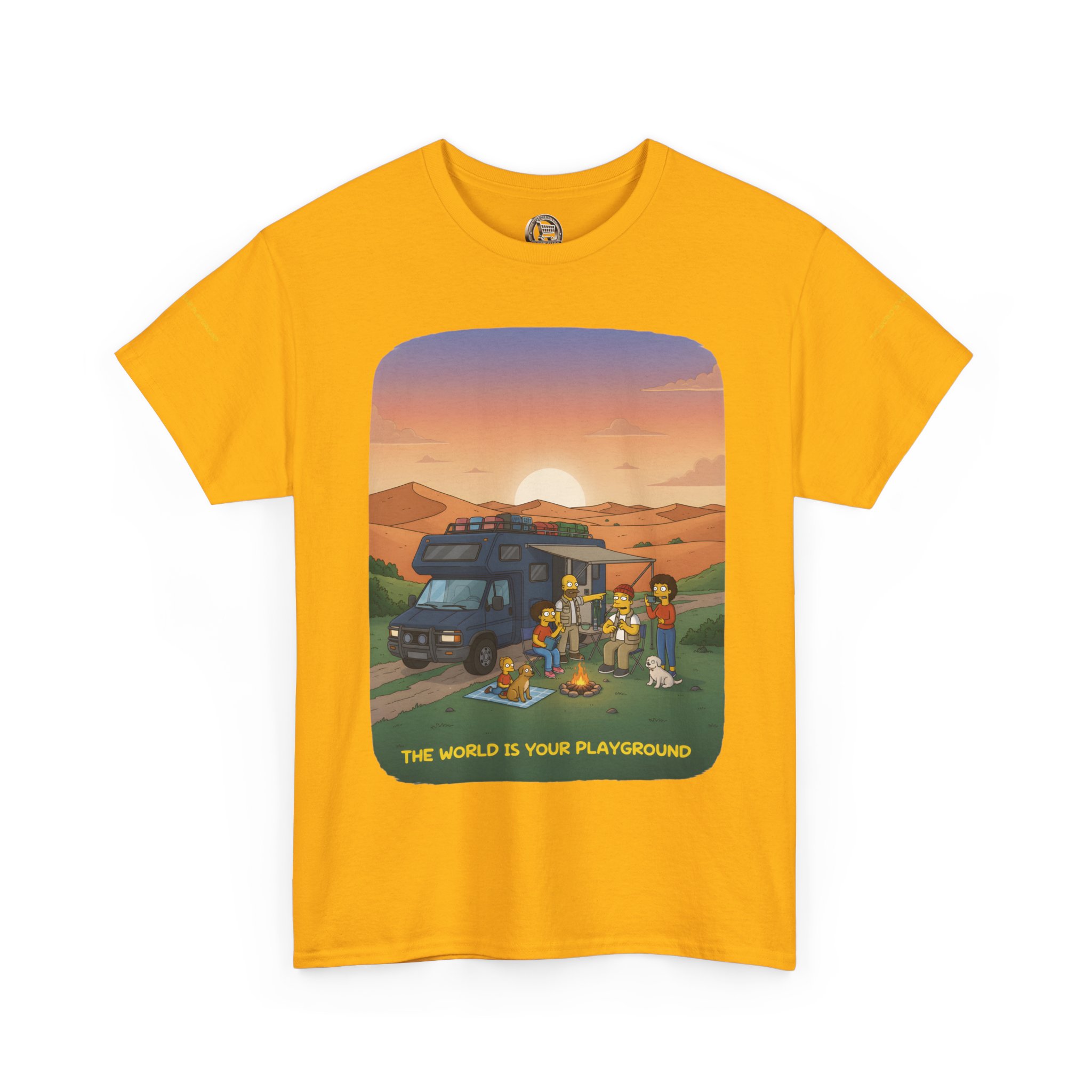 Unisex Heavy Cotton Tee — "The World Is Your playground" Design Sitcom-Line