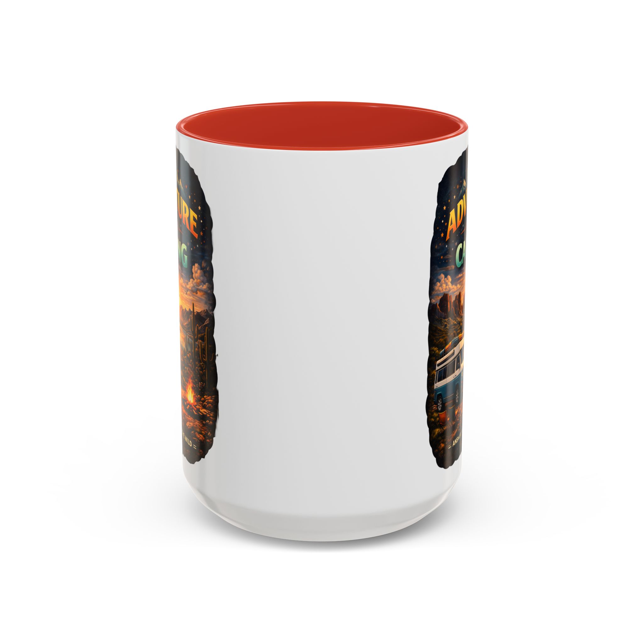 Accent Coffee Mug (11, 15oz) — "Adventure Is Calling" Design Scenic-Line