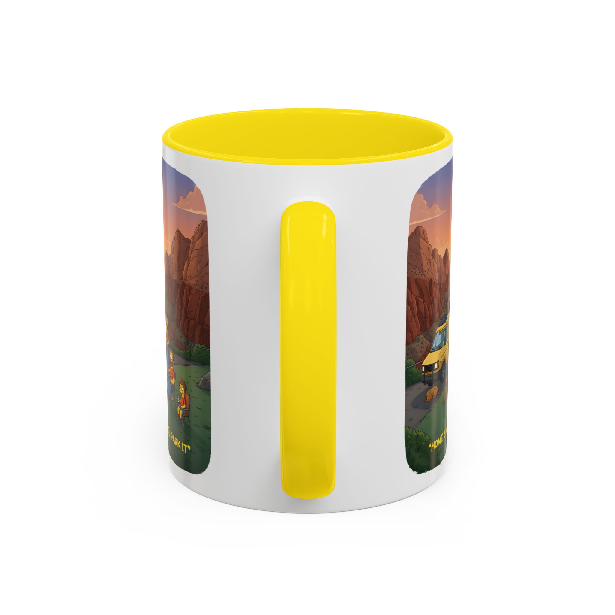 Accent Coffee Mug (11, 15oz) — "Home Is Where You Park It" Design Sitcom-Line