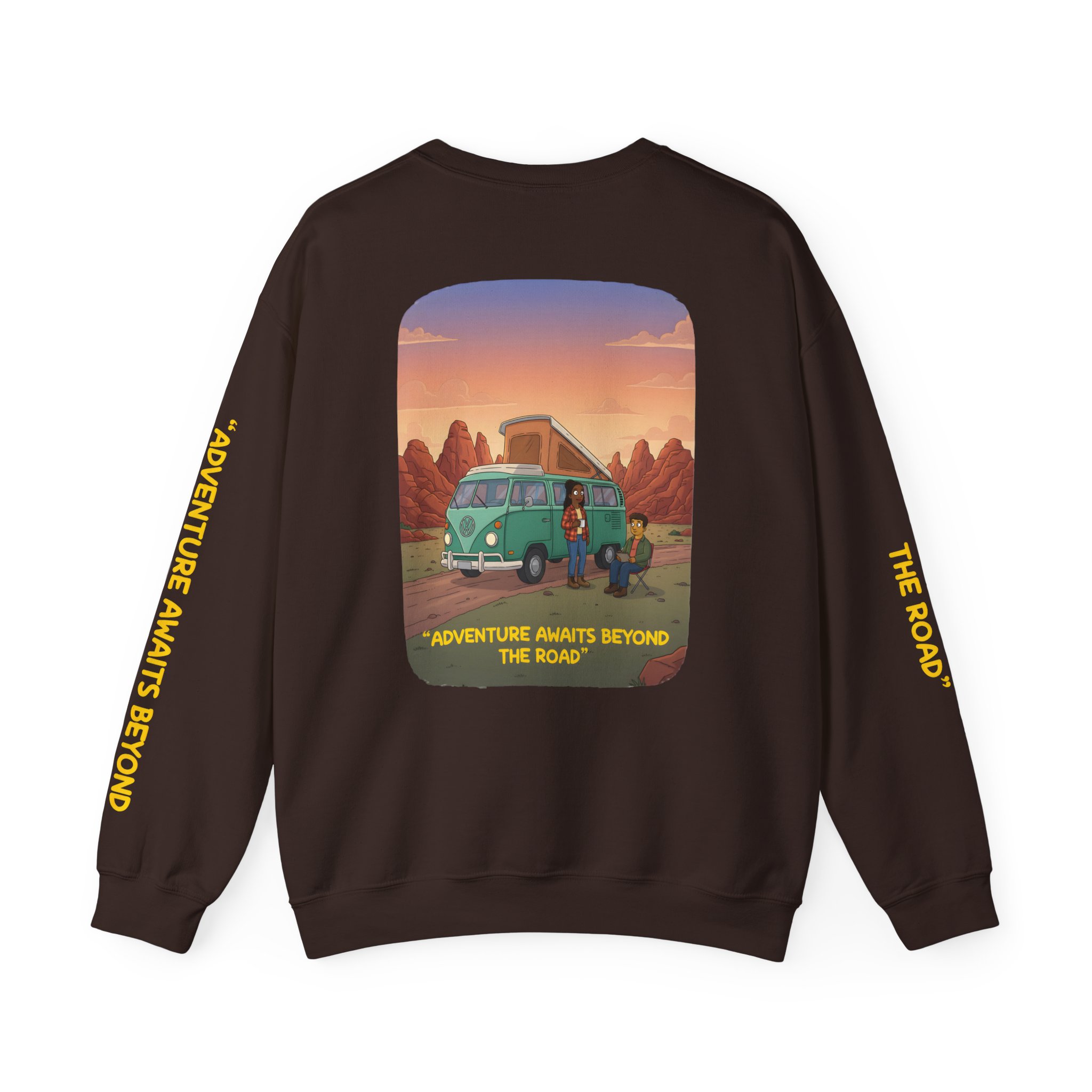 448305270092979683_2048.jpeg Unisex Heavy Blend™ Crewneck Sweatshirt — "Adventure Awaits Beyond The Road" Design Sitcom-Line