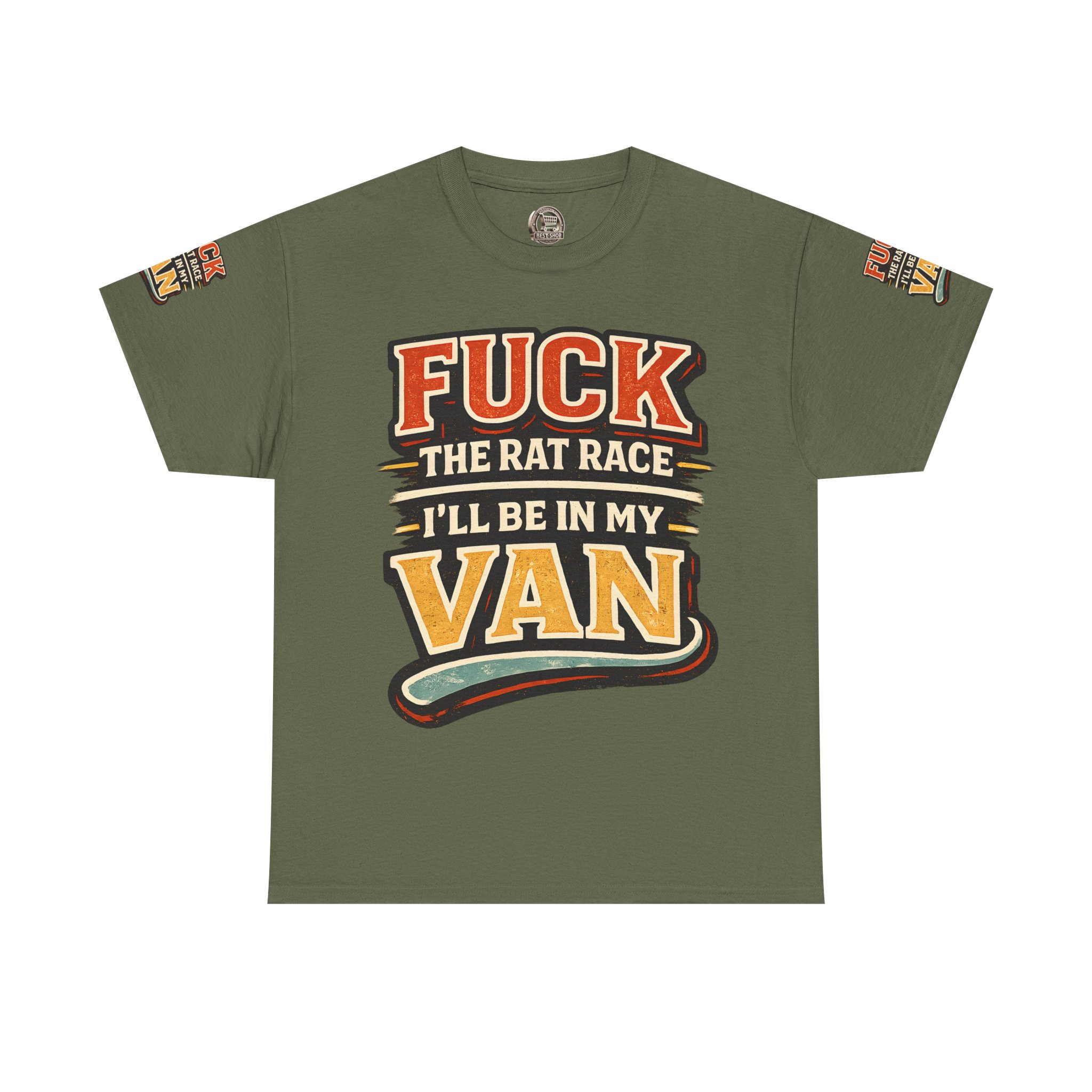 4485500338541494638_2048.jpeg Unisex Heavy Cotton Tee — "Fuck The Rat Race" Design F**K-Line