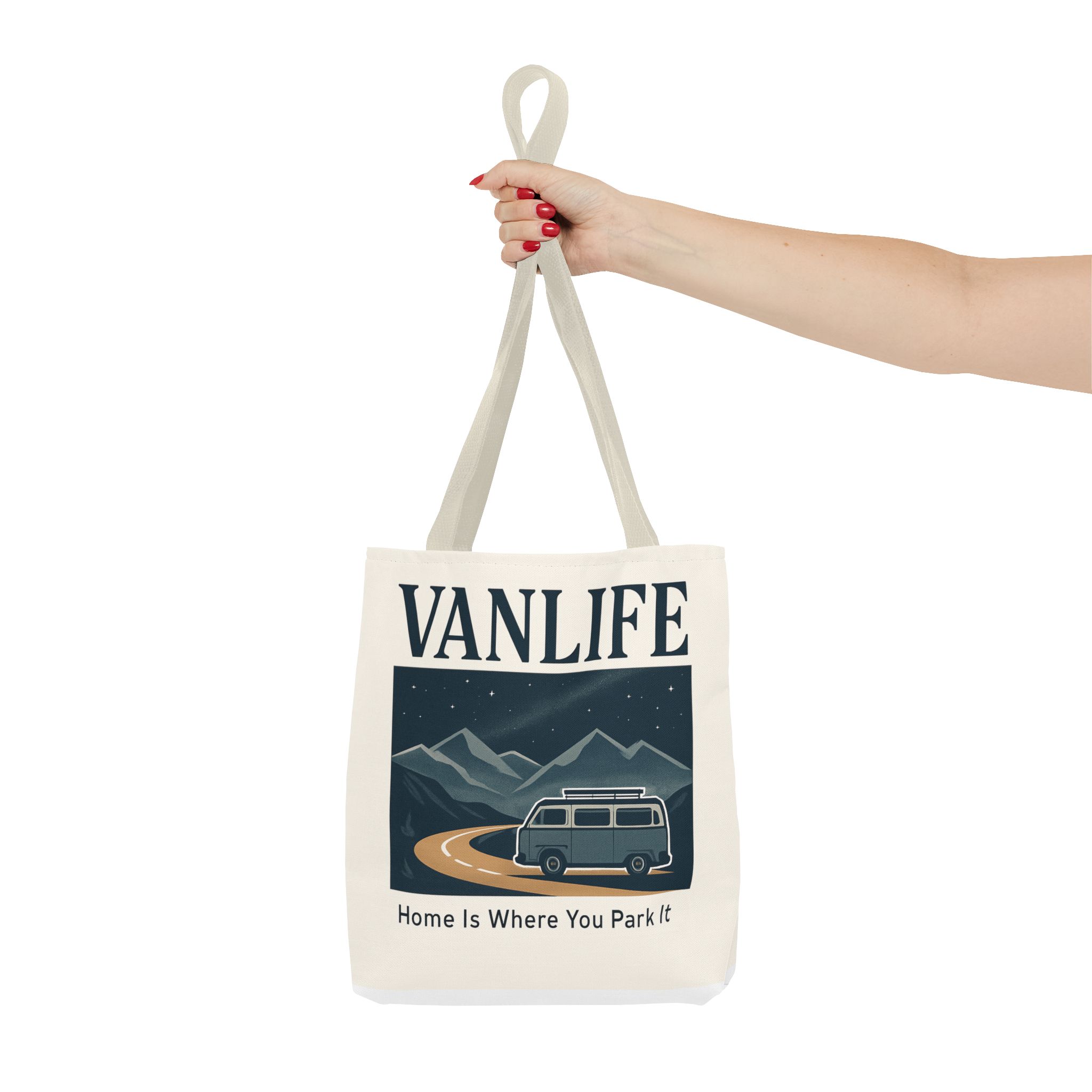 Vanlife Tote Bag — "Vanlife - Home Is Where You Park It" Campervan Beach/Adventure Tote