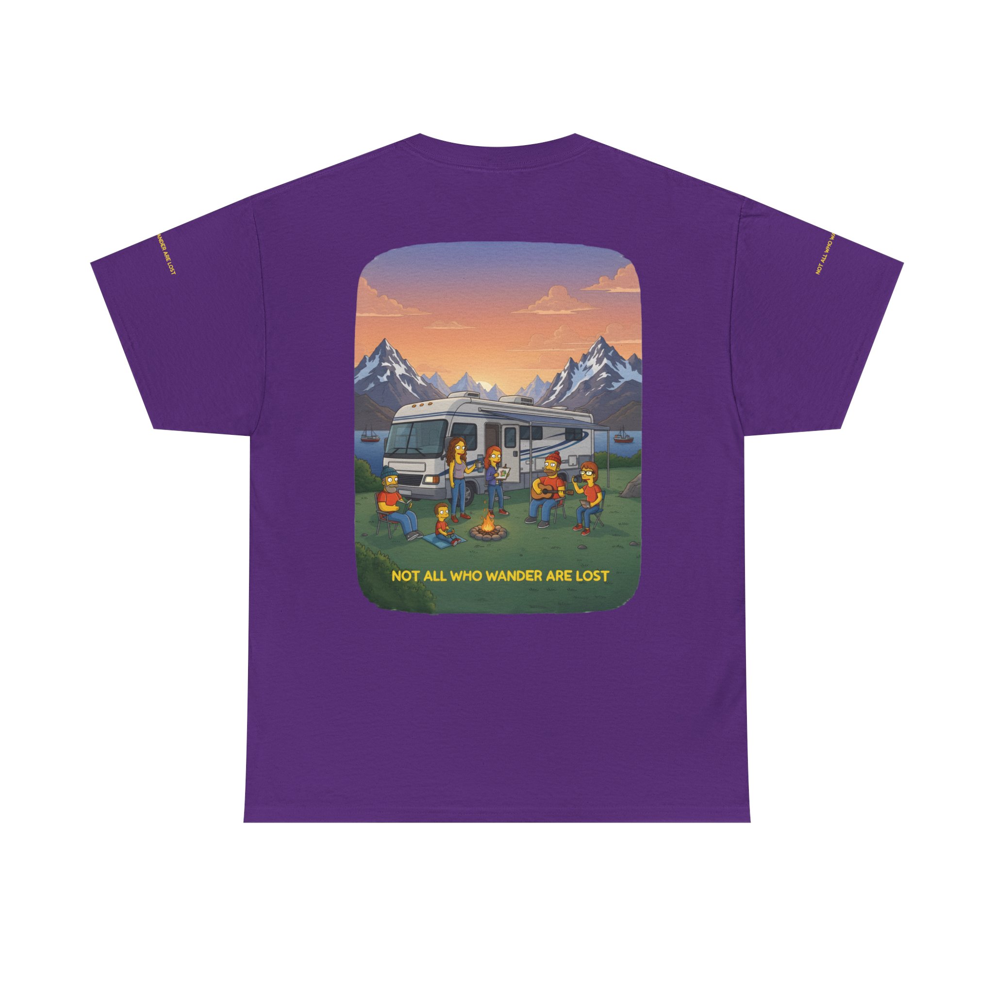 Unisex Heavy Cotton Tee — "Not All Who Wander Are Lost" Design Sitcom-Line