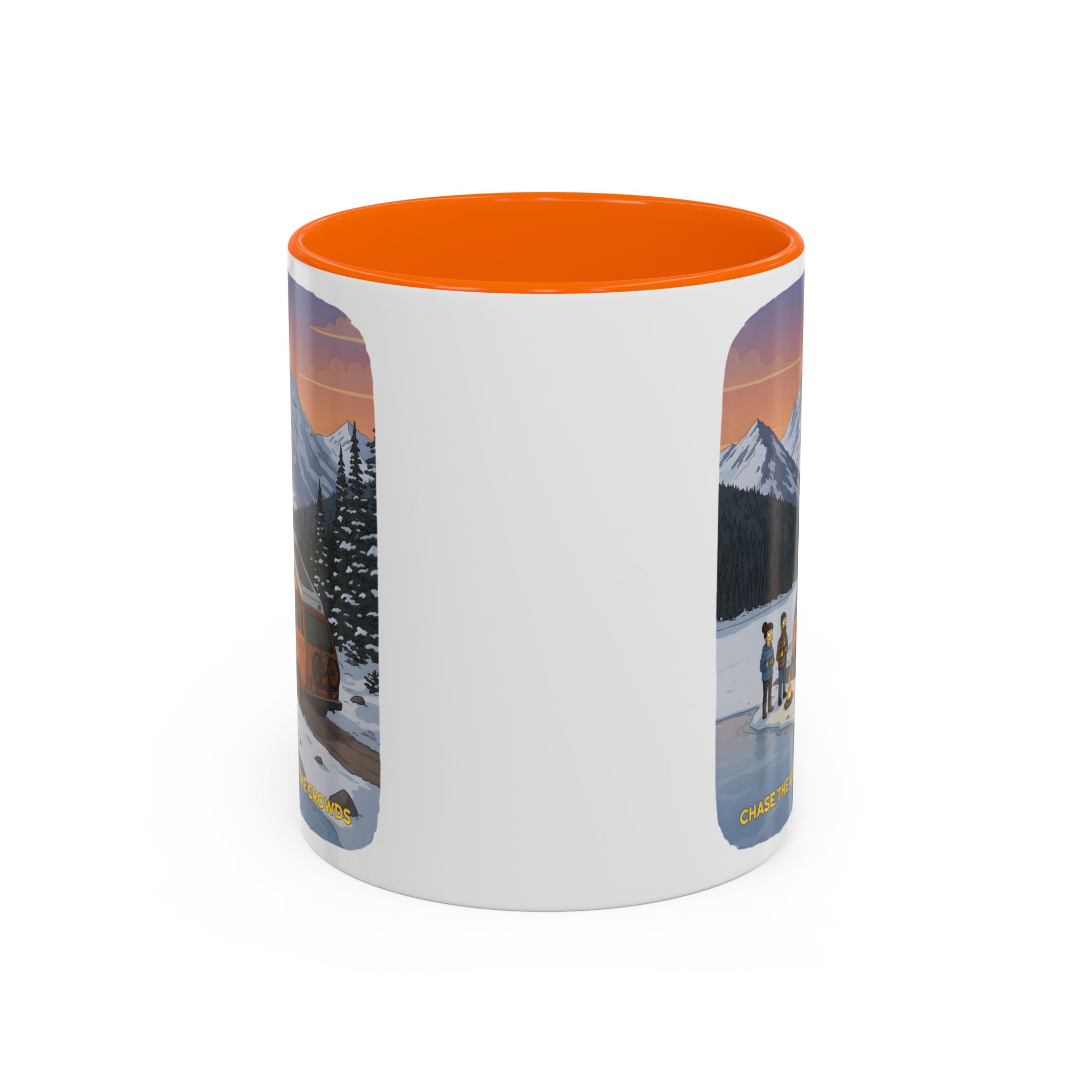 Accent Coffee Mug (11, 15oz) — "Chase The Views-Not The Crowds"" Design Sitcom-Line