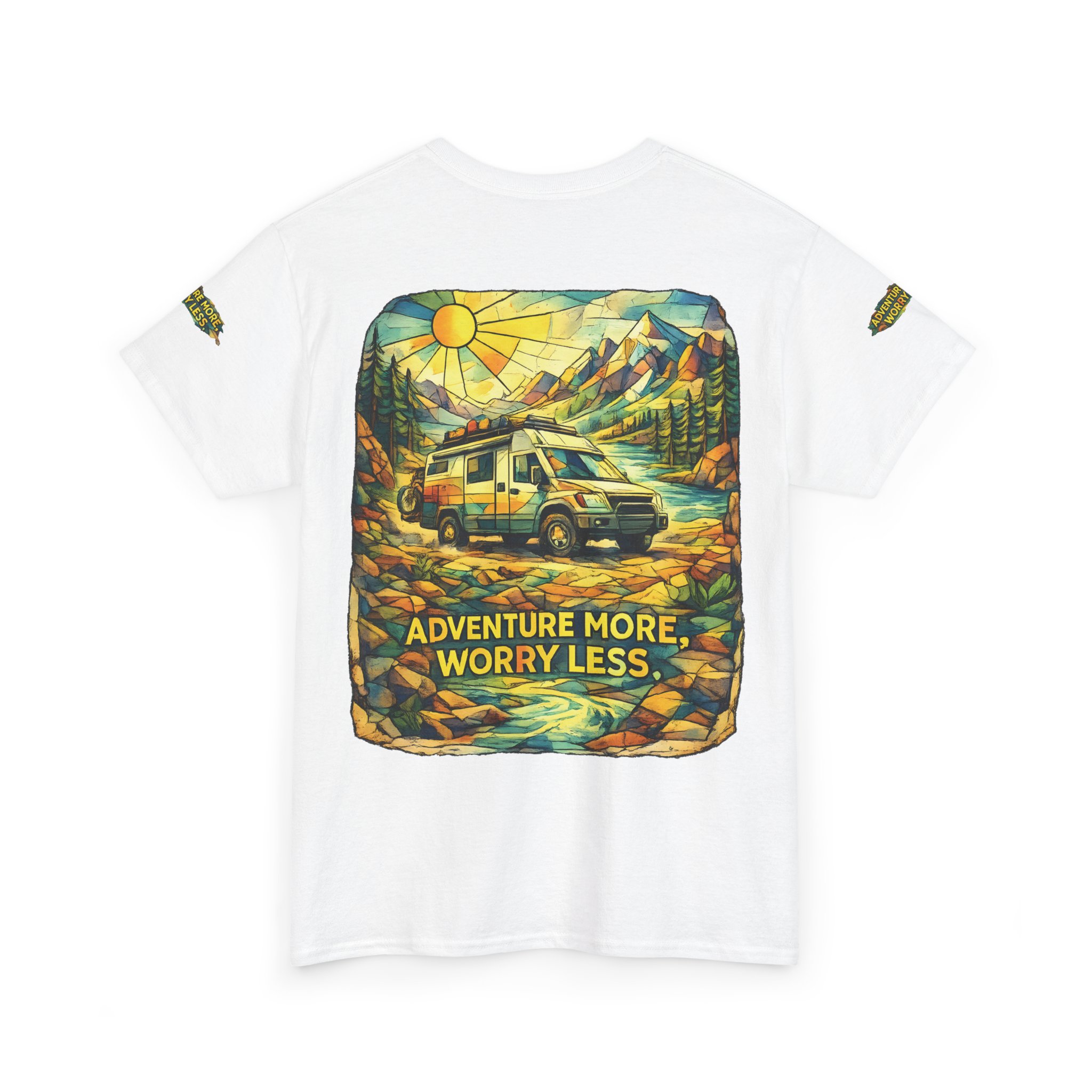 4497605539974721470_2048.jpeg Unisex Heavy Cotton Tee — "Adventure More Worry Less" Design Cubic-Line