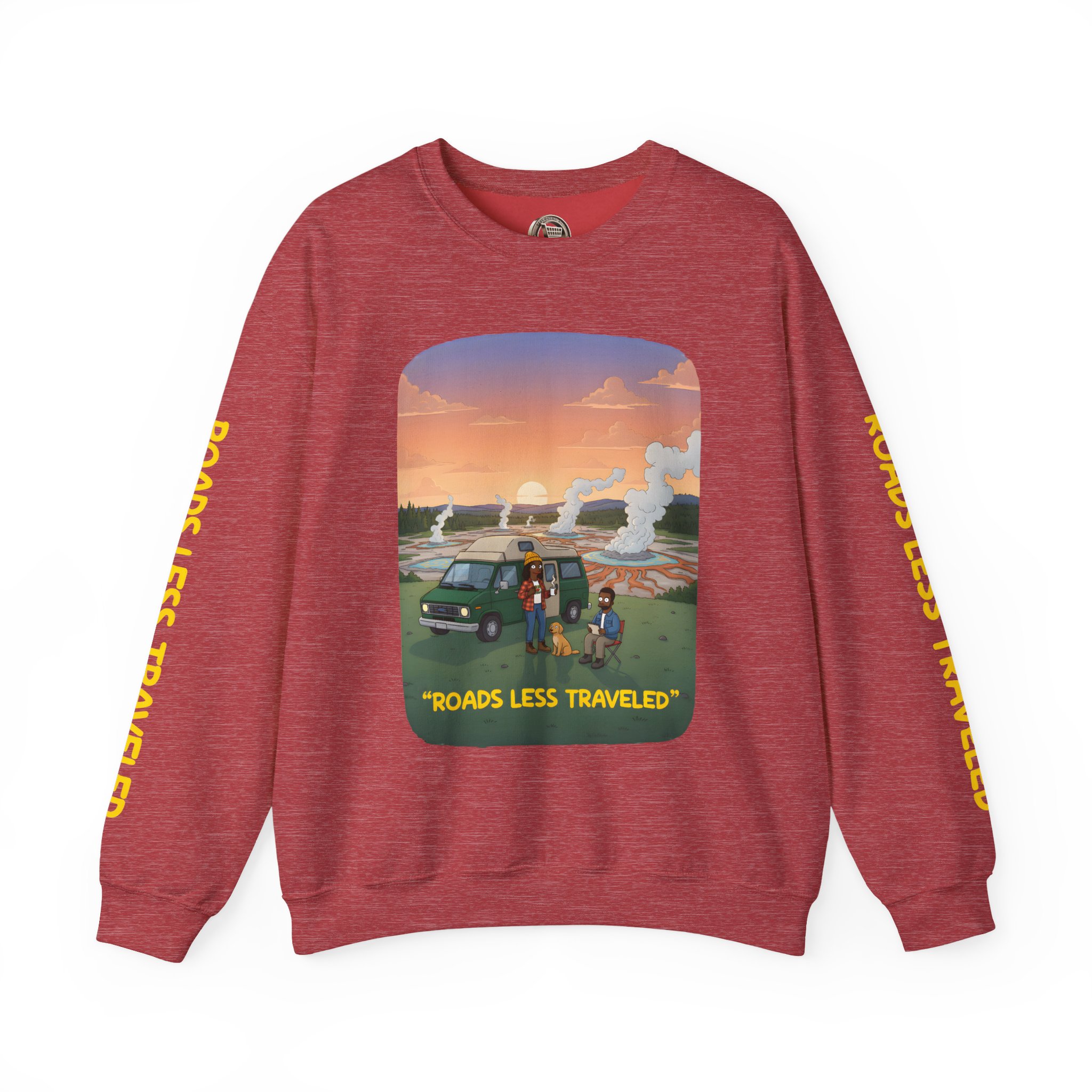 Unisex Heavy Blend™ Crewneck Sweatshirt — "Roads Less Traveled" Design Sitcom-Line