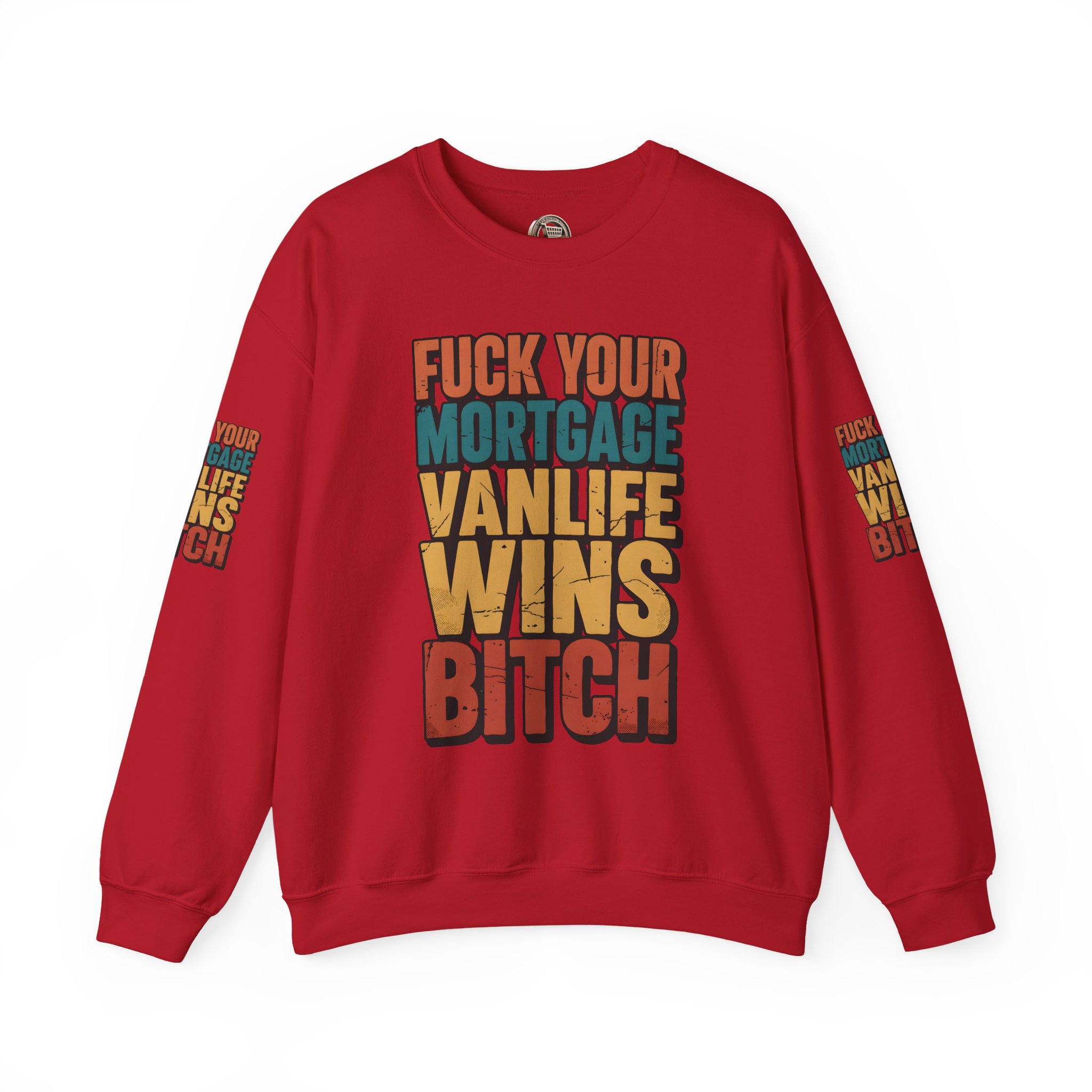 Unisex Heavy Blend™ Crewneck Sweatshirt — "Fuck Your Mortgage" Design F**K-Line