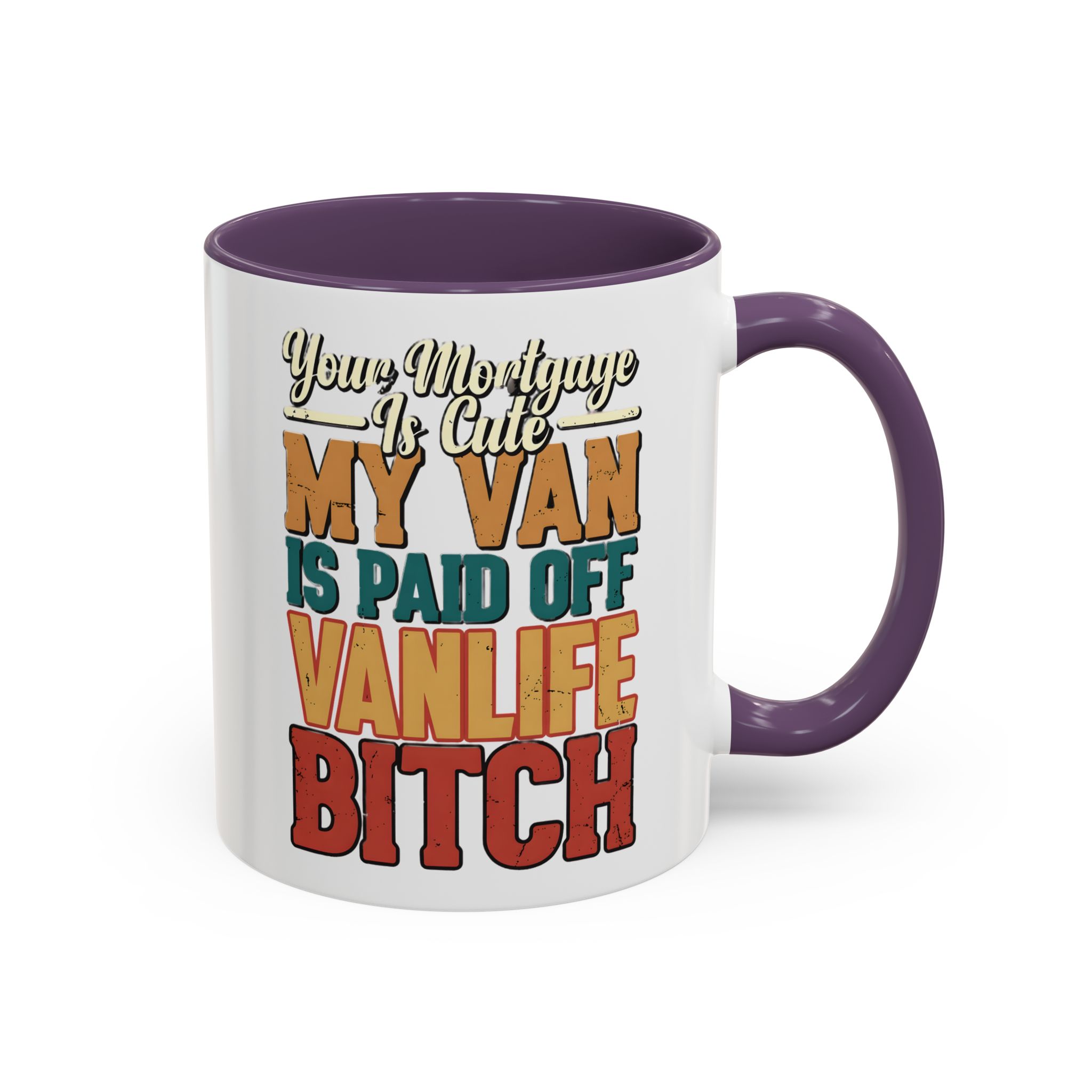 Accent Coffee Mug (11, 15oz) — "Your Mortgage Is Cute" Design F**K-Line