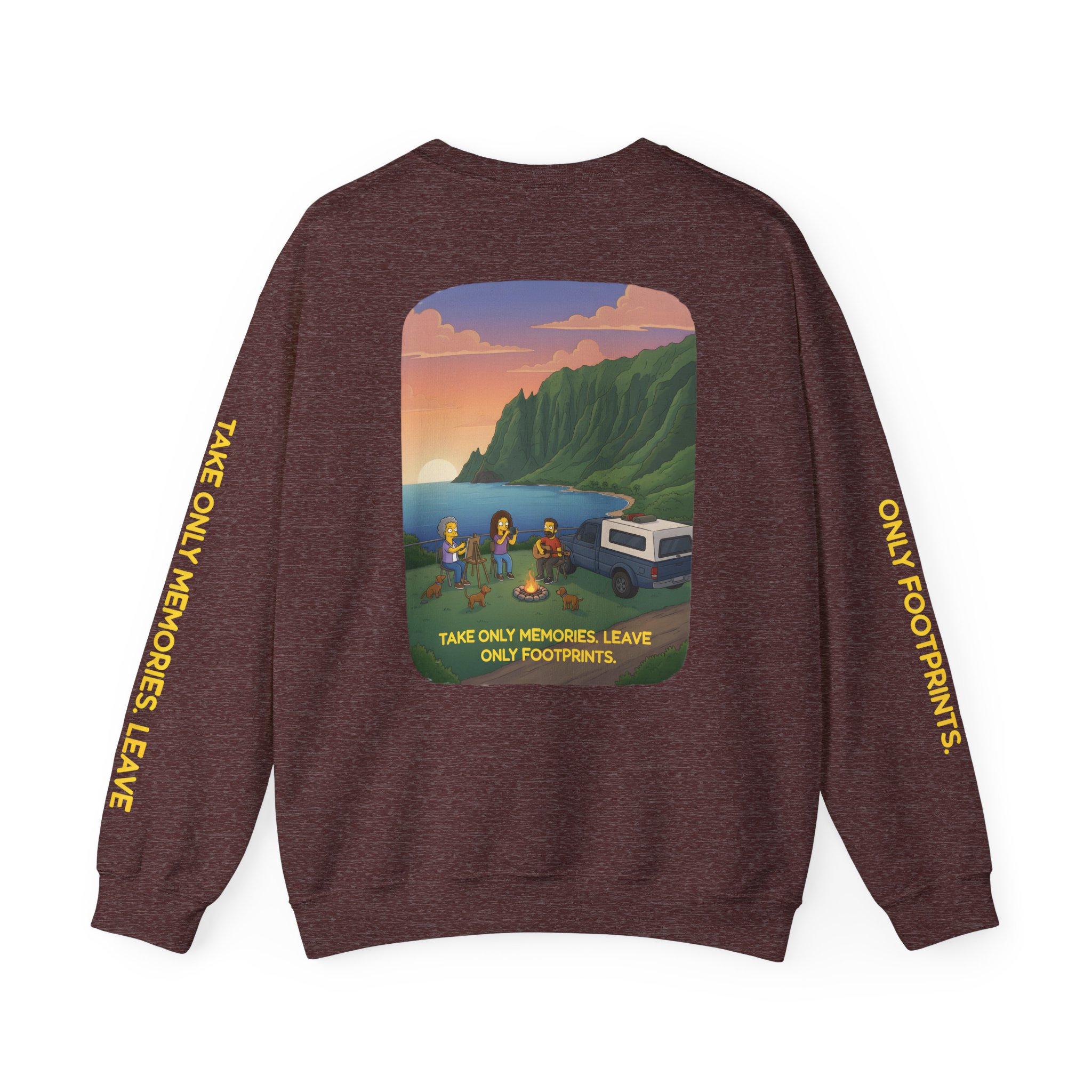 Unisex Heavy Blend™ Crewneck Sweatshirt — "Take Only Memories-Leave Only Footprints" Design Sitcom-Line