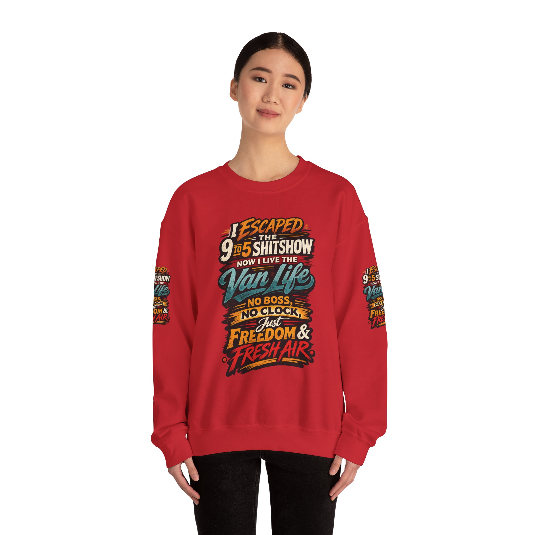4538969731056550612_2048.jpeg Unisex Heavy Blend™ Crewneck Sweatshirt — "I Escaped The 9 To 5" Design F**K-Line