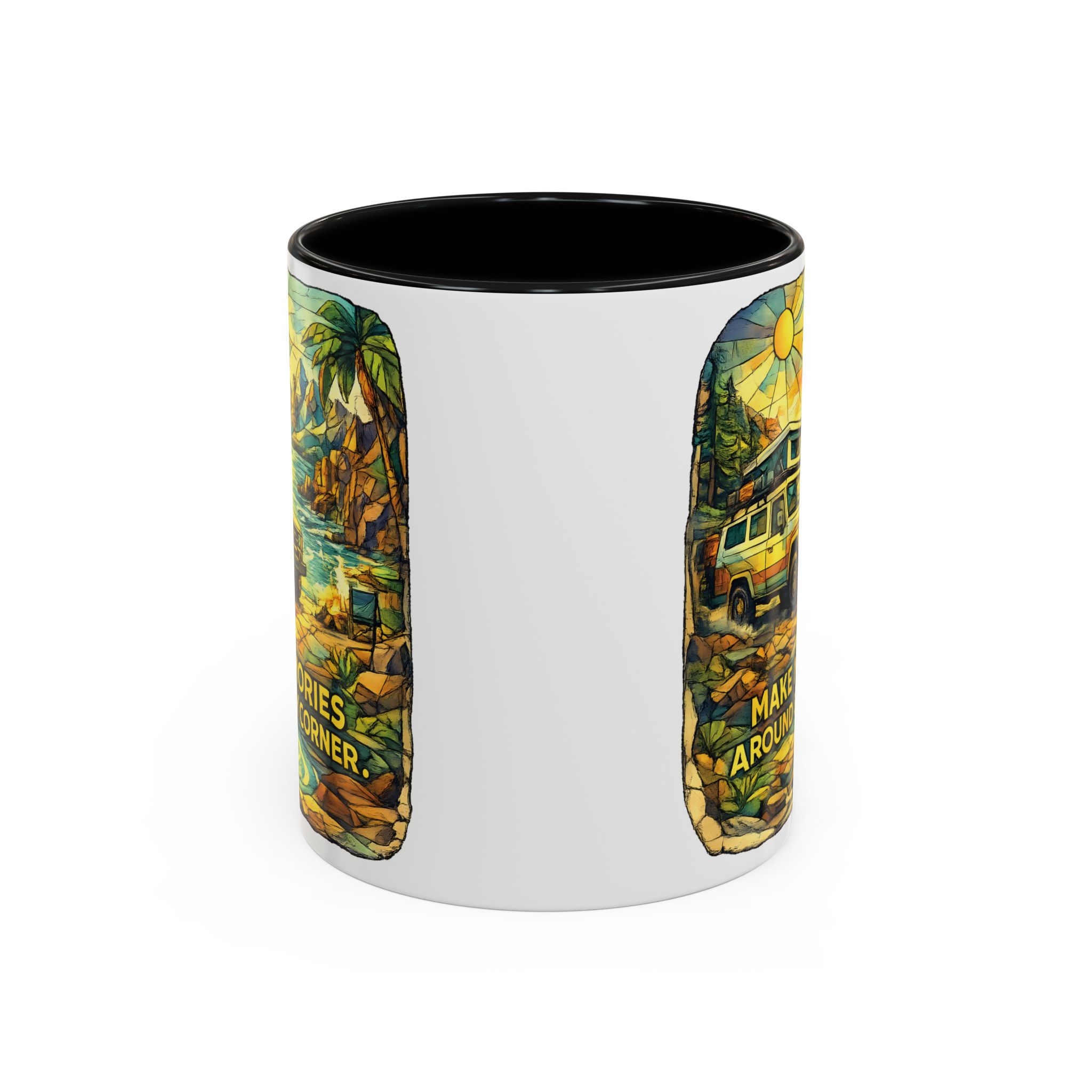 4541205221794802122_2048.jpeg Accent Coffee Mug (11, 15oz) — "Make Memories Around Every Corner" Design Cubic-Line