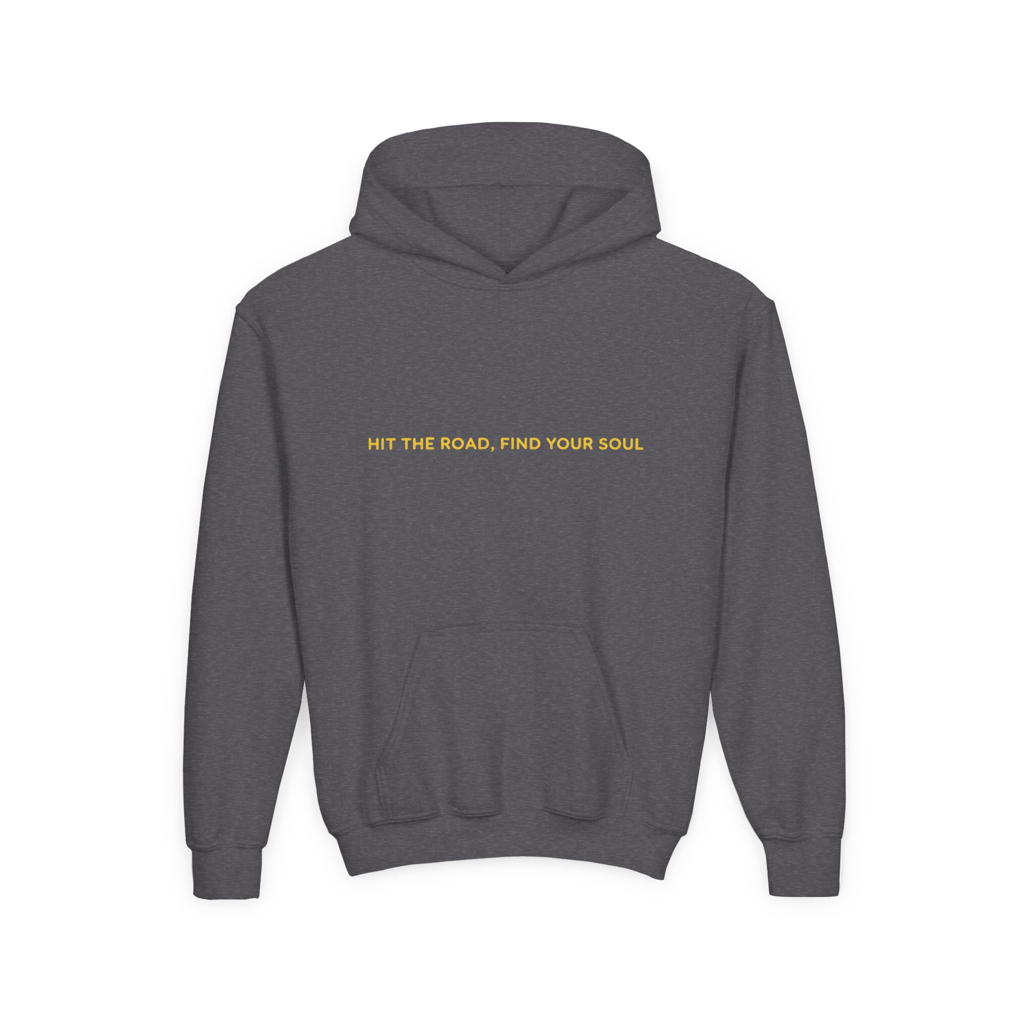 Youth Hoodie(Gildan) – "Hit The Road-Find Your Soul" (Design Sitcom-Line)