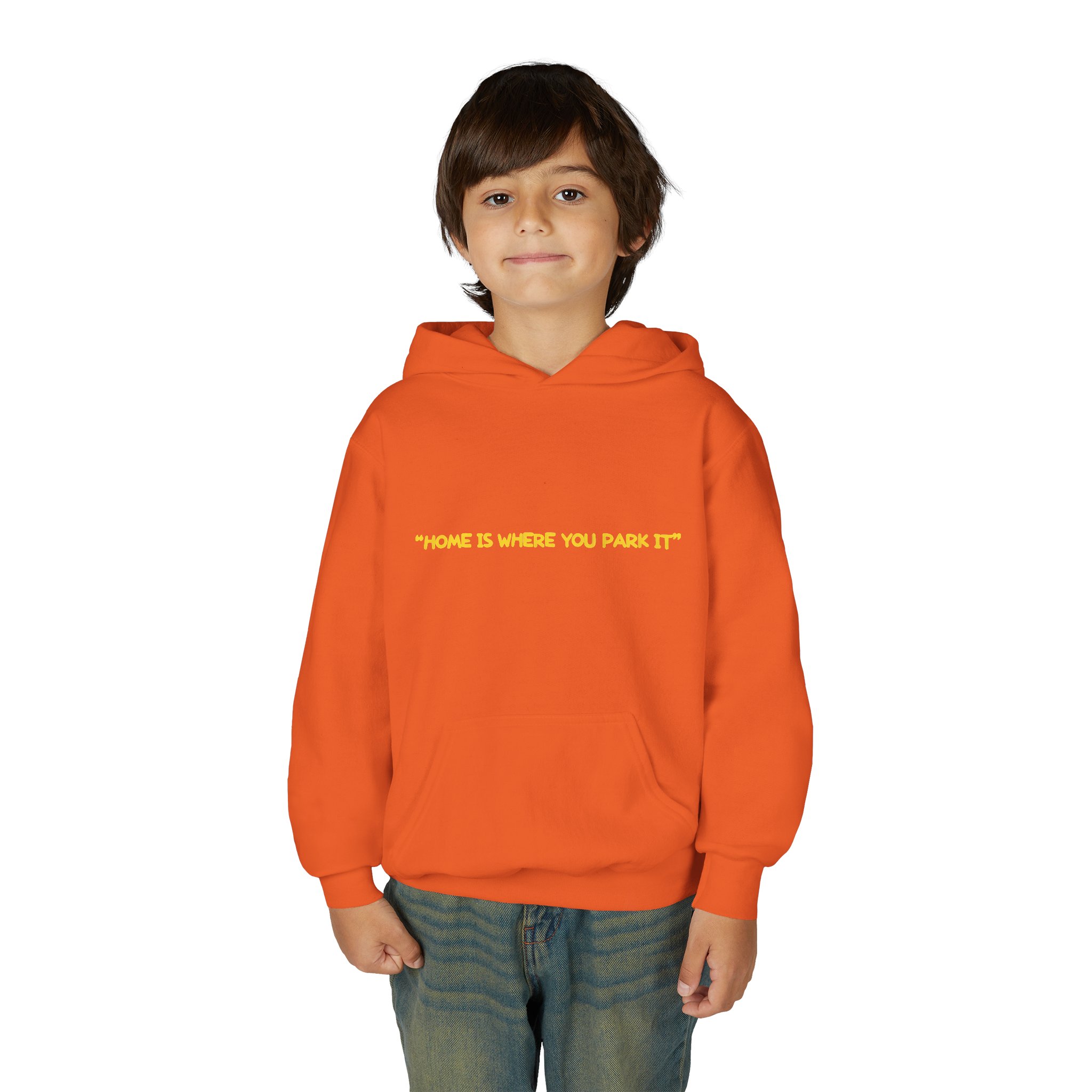 Youth Hoodie(Gildan) – "Home Is Where You Park It"" (Design Sitcom-Line)