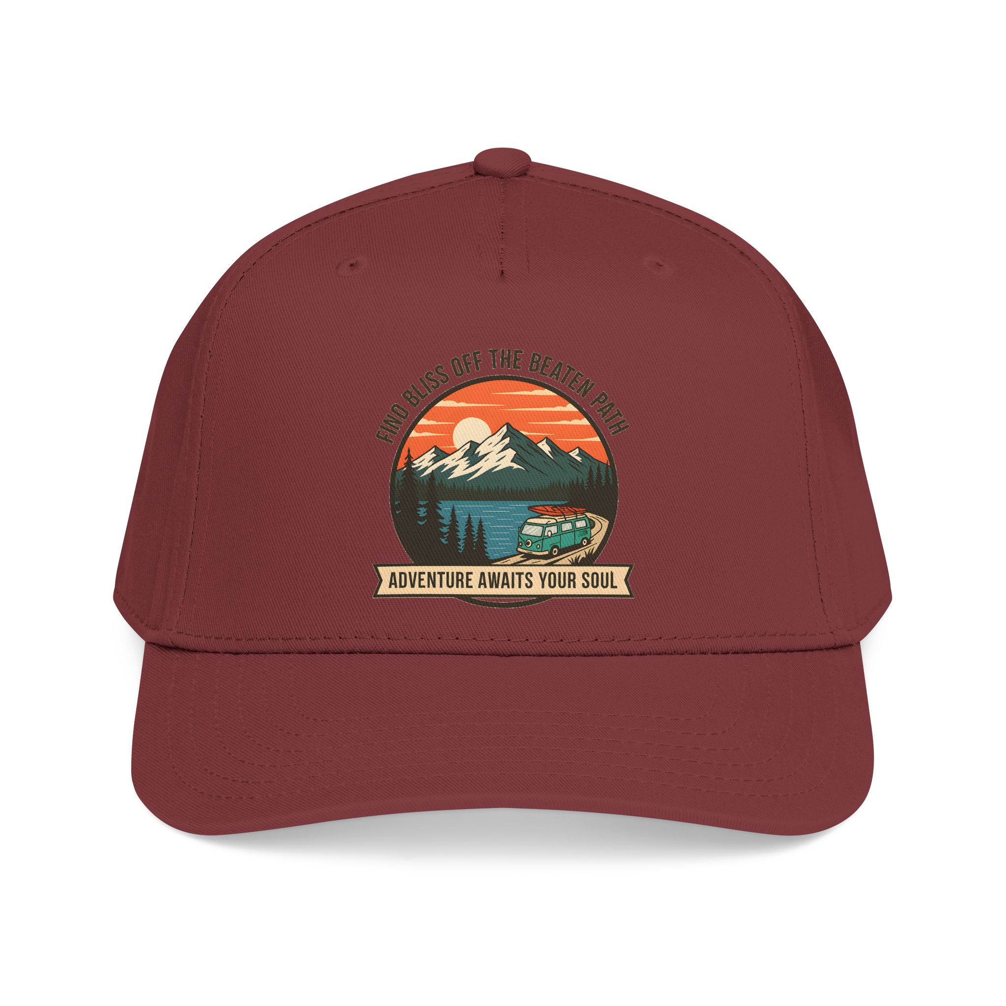 4551356426902152597_2048.jpeg Baseball Cap — "Find Bliss of the beaten patch-Adventure Awaits Your Soul" Vintage Mountain Camp Camper Design
