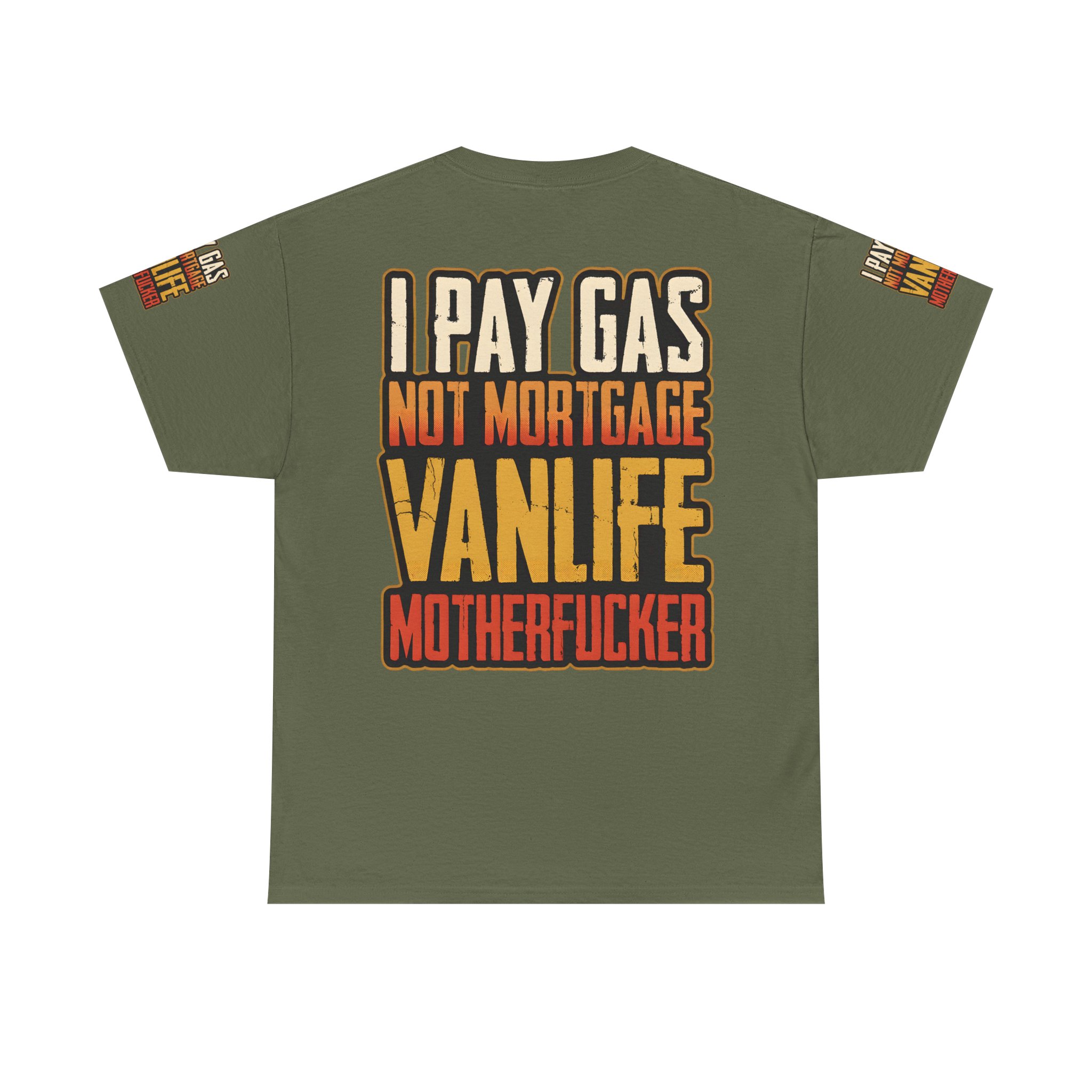 Unisex Heavy Cotton Tee — "I Pay Gas Not Mortgage" Design F**K-Line