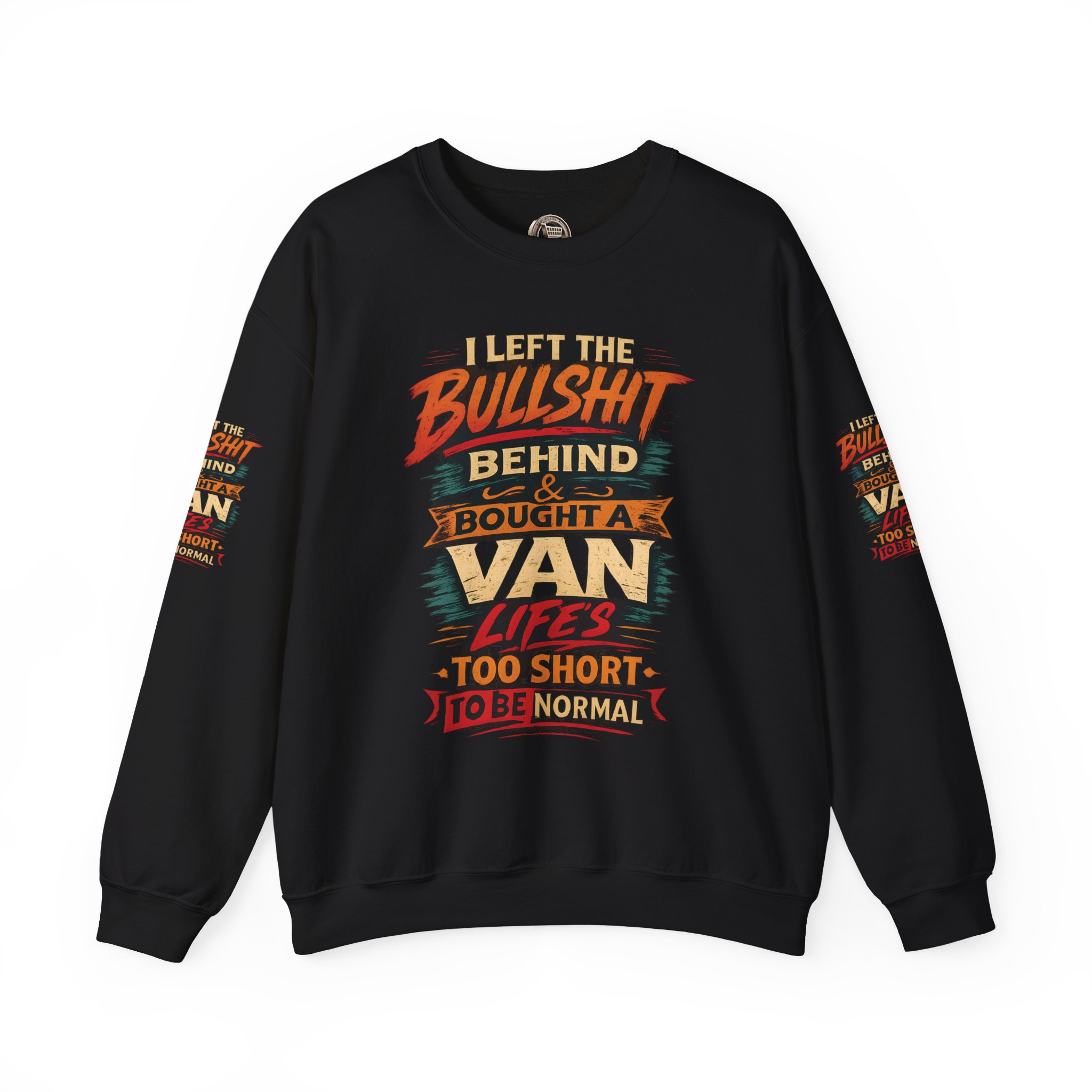 Unisex Heavy Blend™ Crewneck Sweatshirt — "I Left The Bullshit" Design F**K-Line