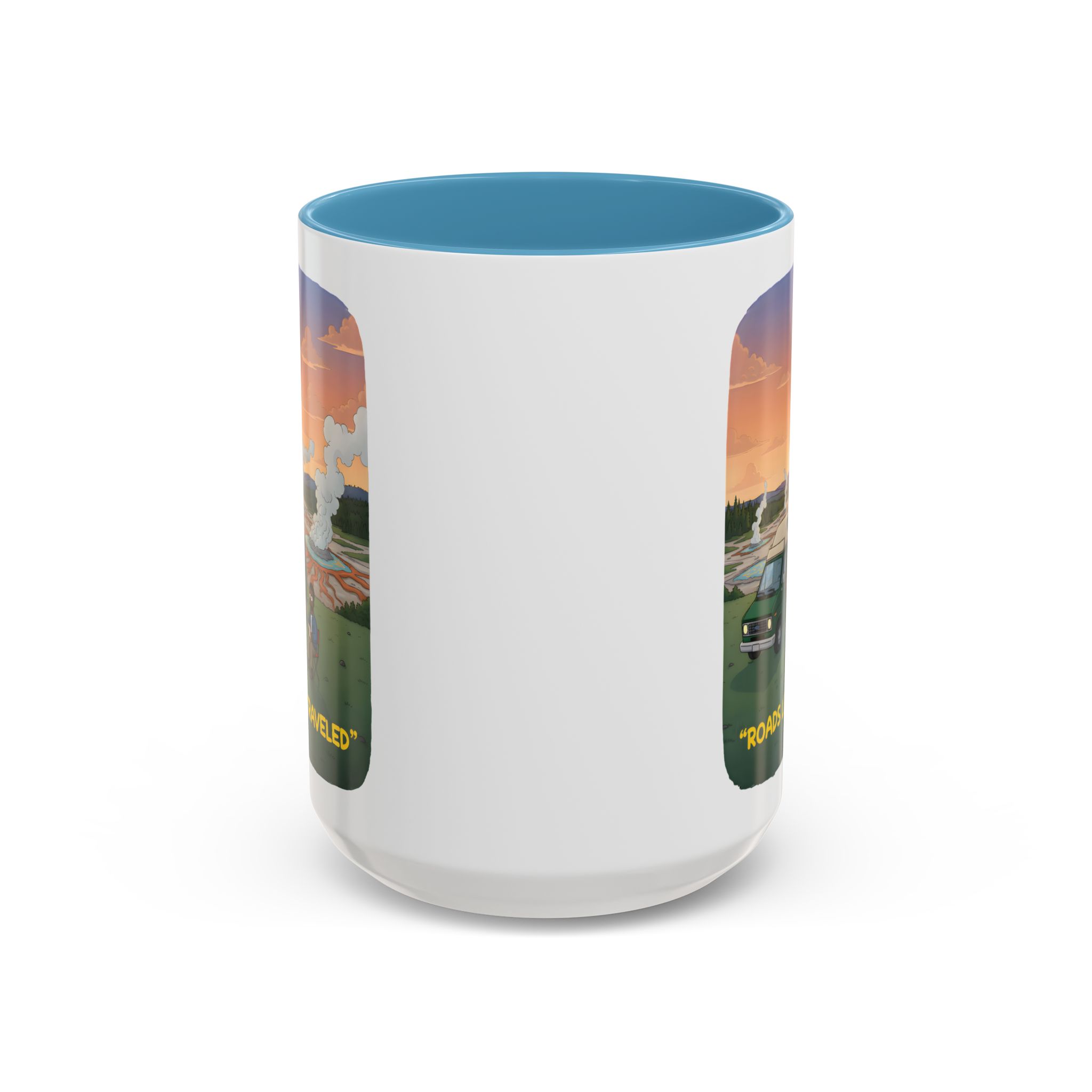 Accent Coffee Mug (11, 15oz) — "Roads Less Traveled" Design Sitcom-Line