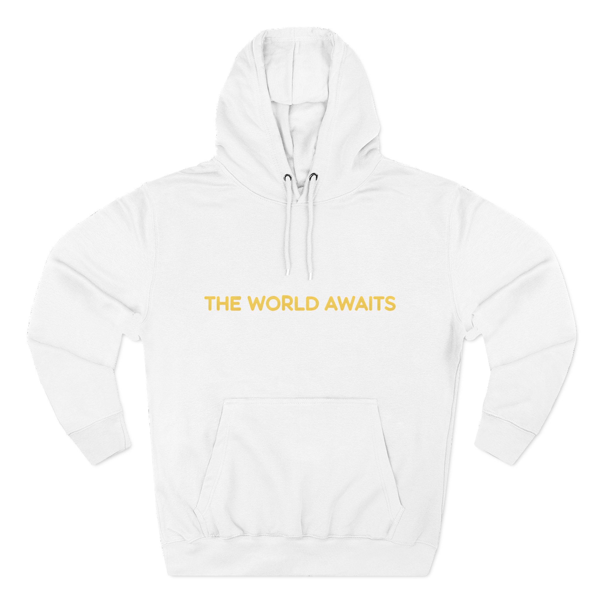 Three-Panel Fleece Hoodie - "The World Awaits" Design Sitcom-Line