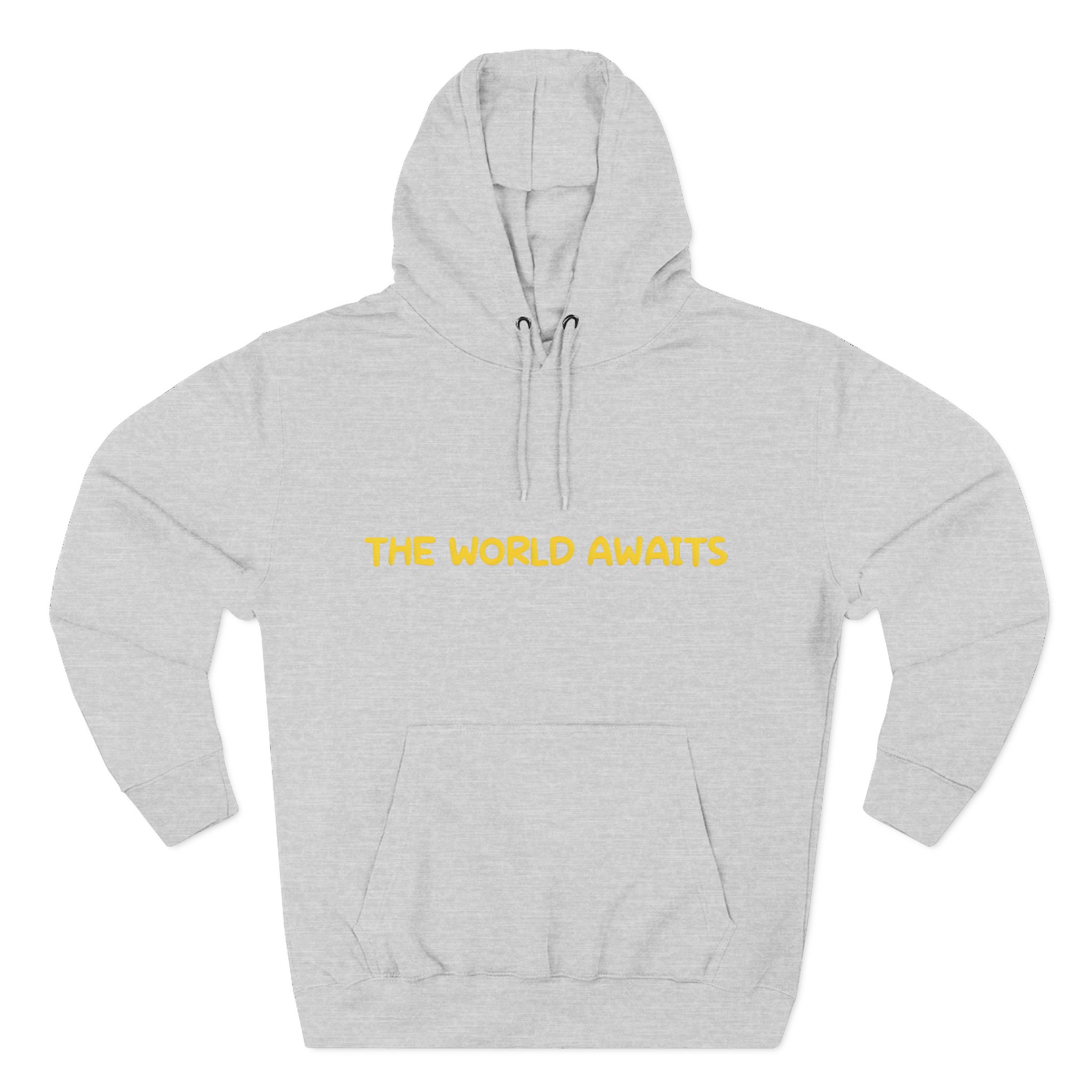 Three-Panel Fleece Hoodie - "The World Awaits" Design Sitcom-Line