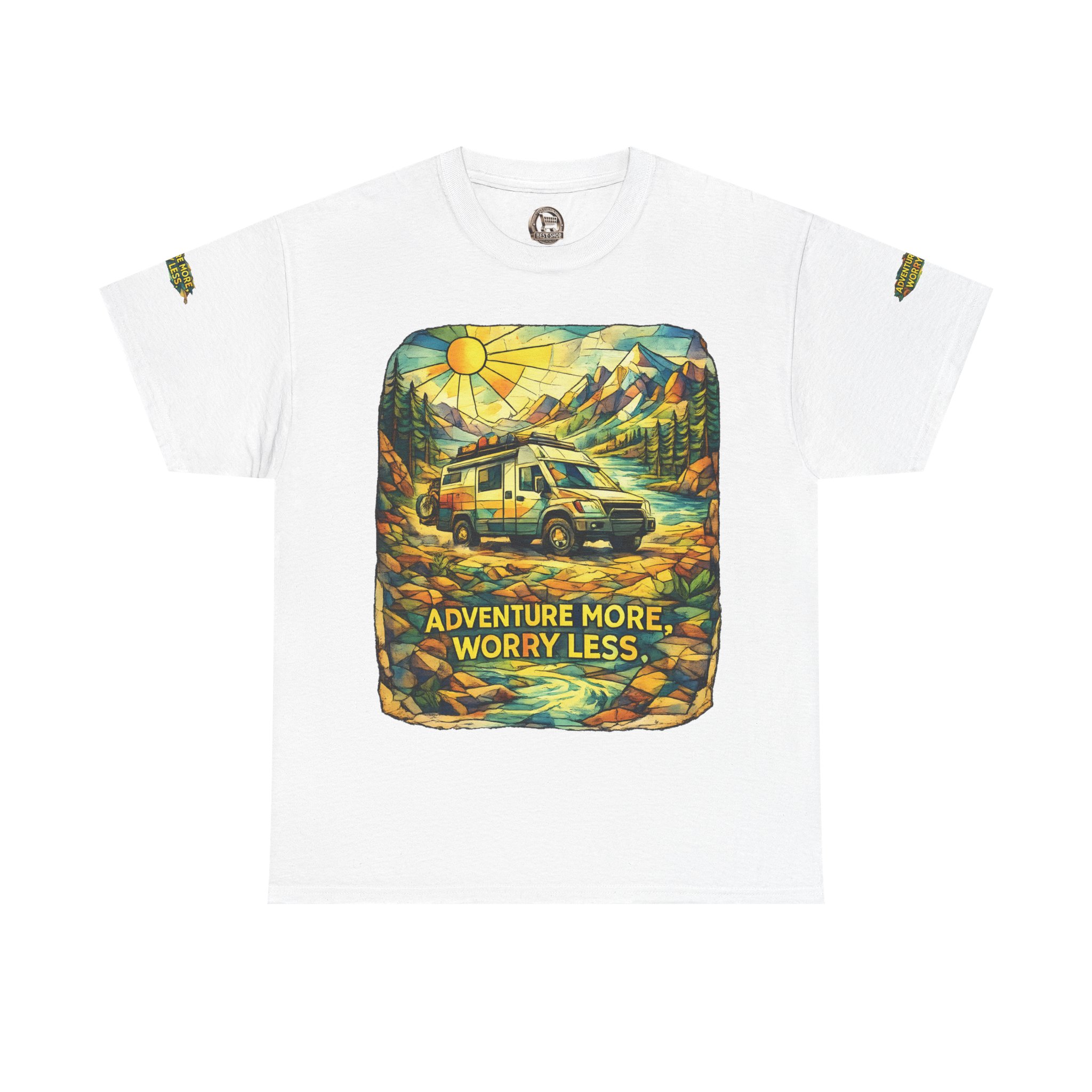 4578702934760956746_2048.jpeg Unisex Heavy Cotton Tee — "Adventure More Worry Less" Design Cubic-Line