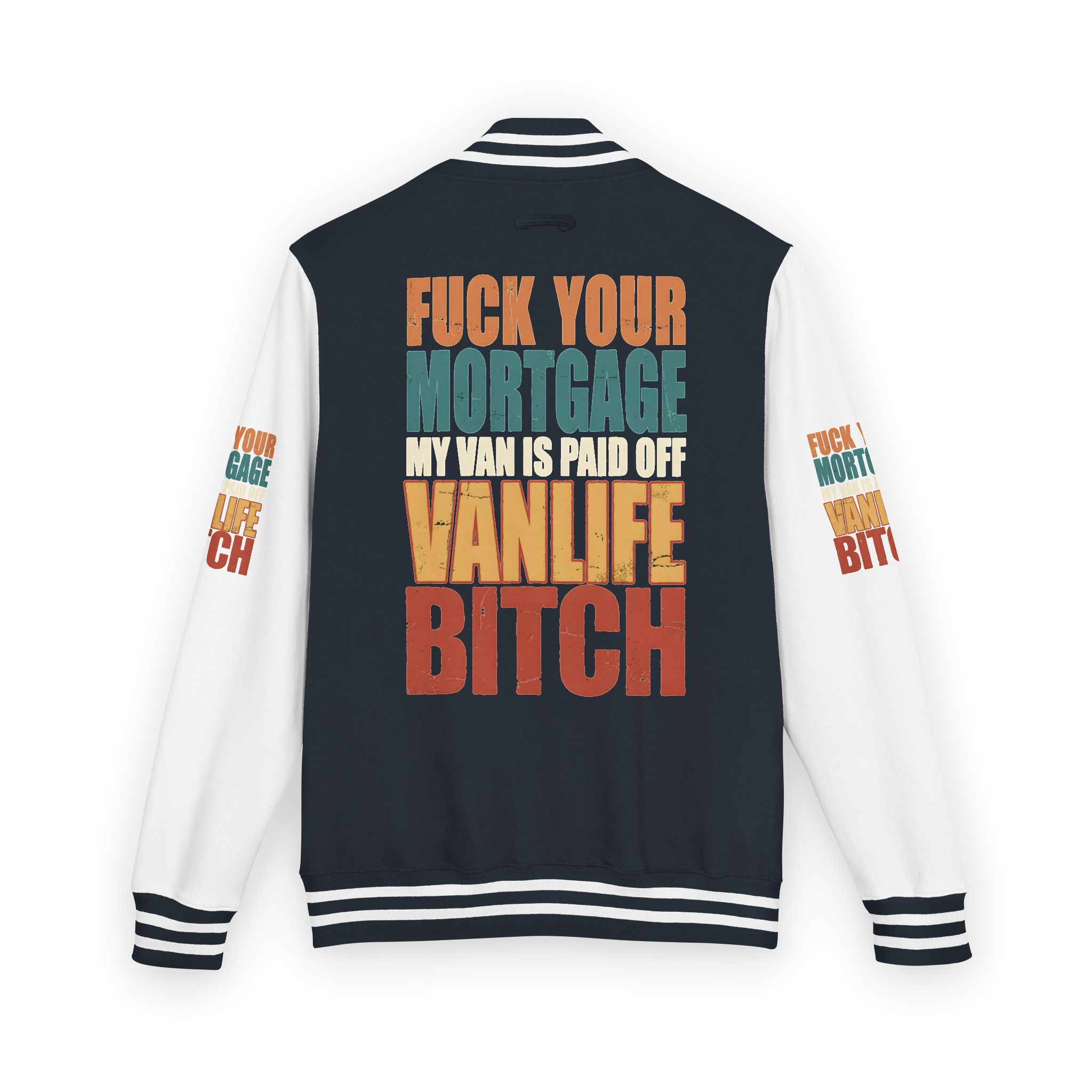 Unisex Heavyweight Letterman Jacket — "Fuck Your Mortgage" Design F**K-Line