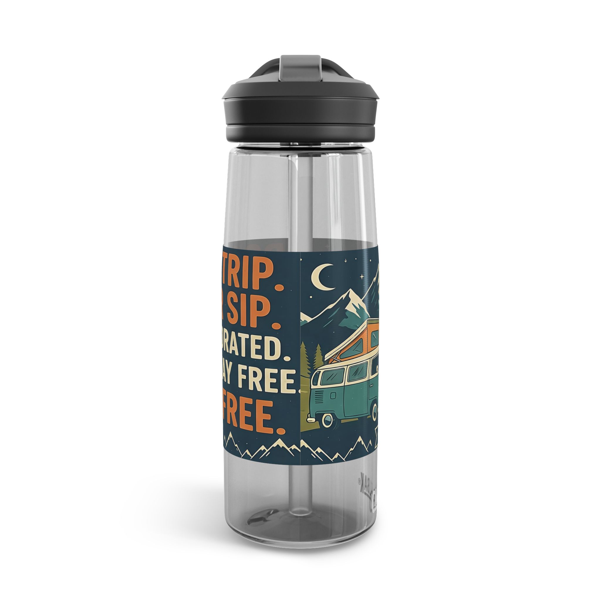 Water Bottle — CamelBak Eddy 20/25oz, "Road. Water. Stay Wild."