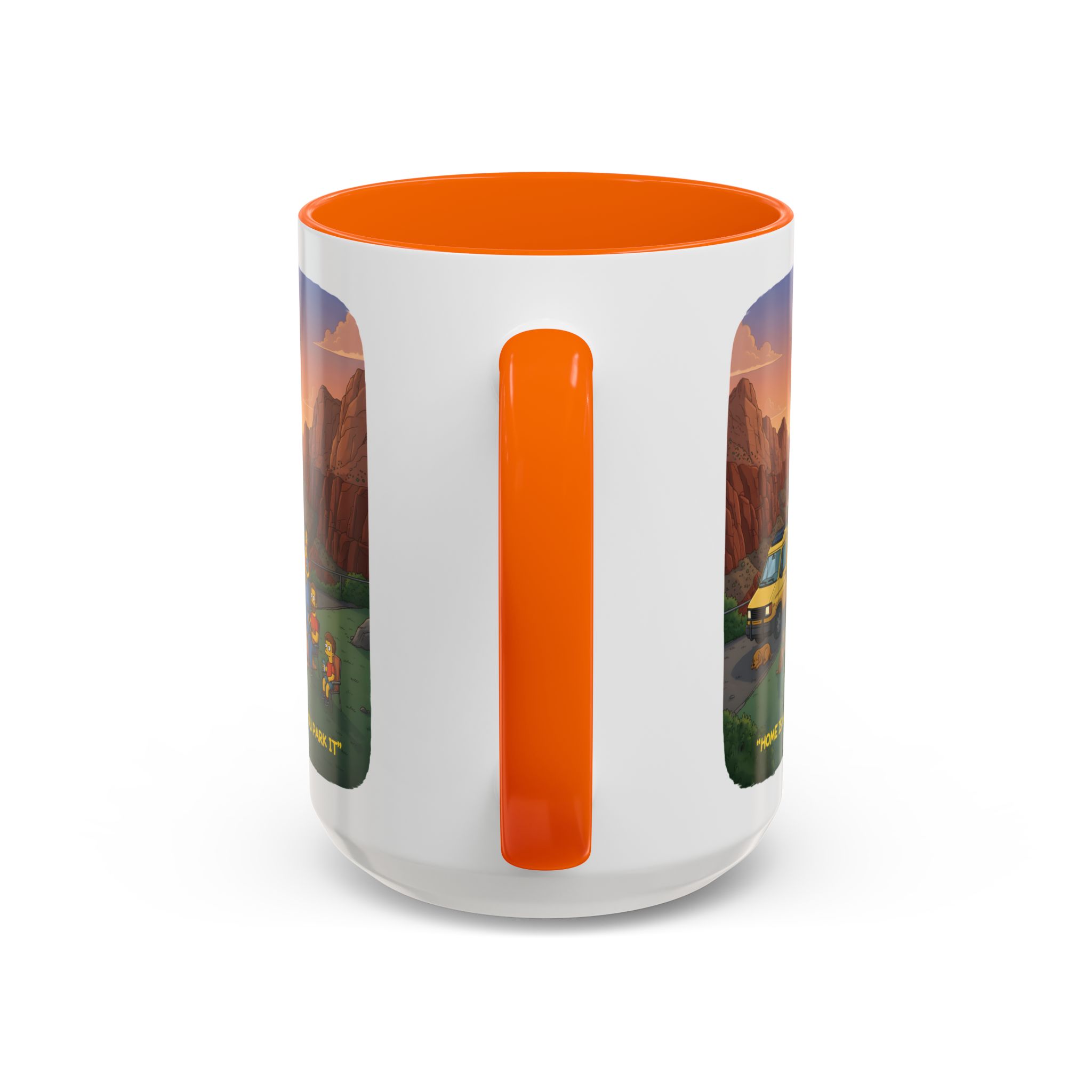 Accent Coffee Mug (11, 15oz) — "Home Is Where You Park It" Design Sitcom-Line