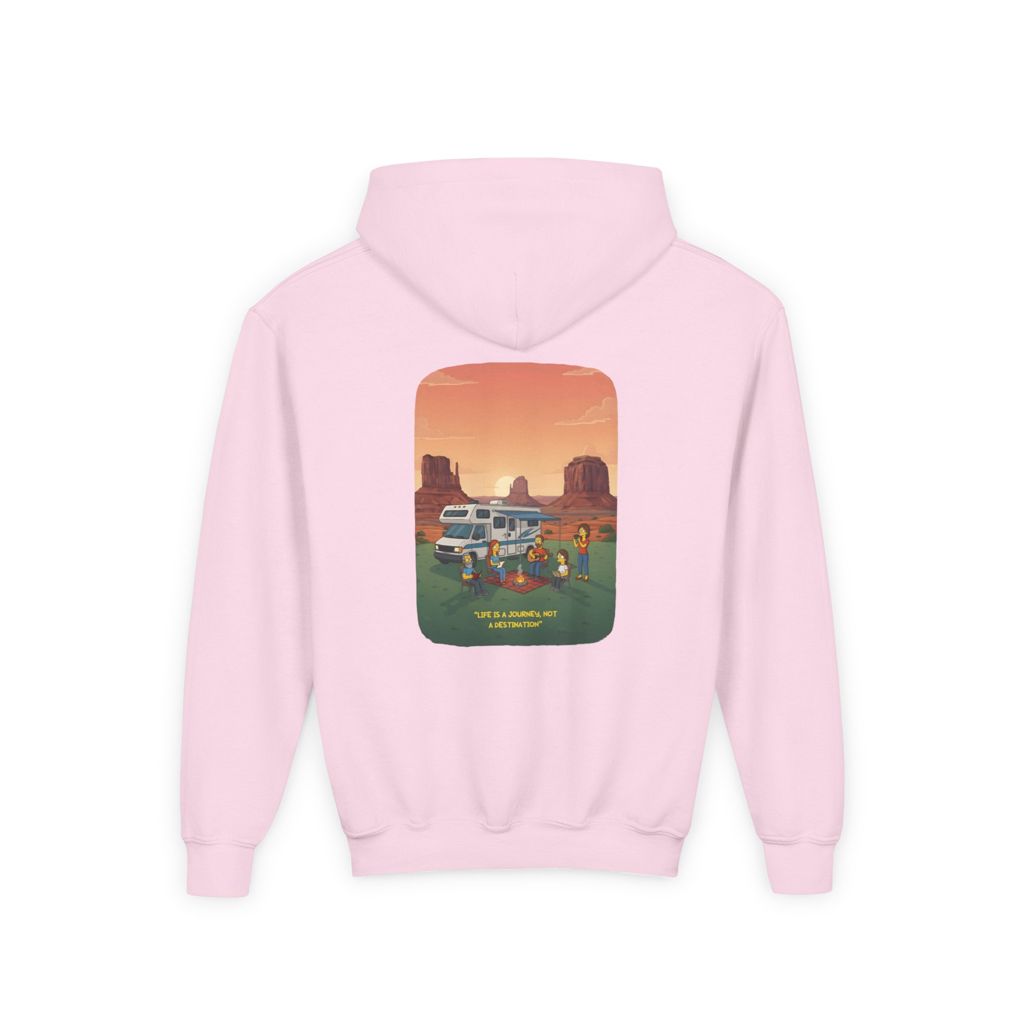 Youth Hoodie(Gildan) – "Life Is A Journey-Not A Destination" (Design Sitcom-Line)