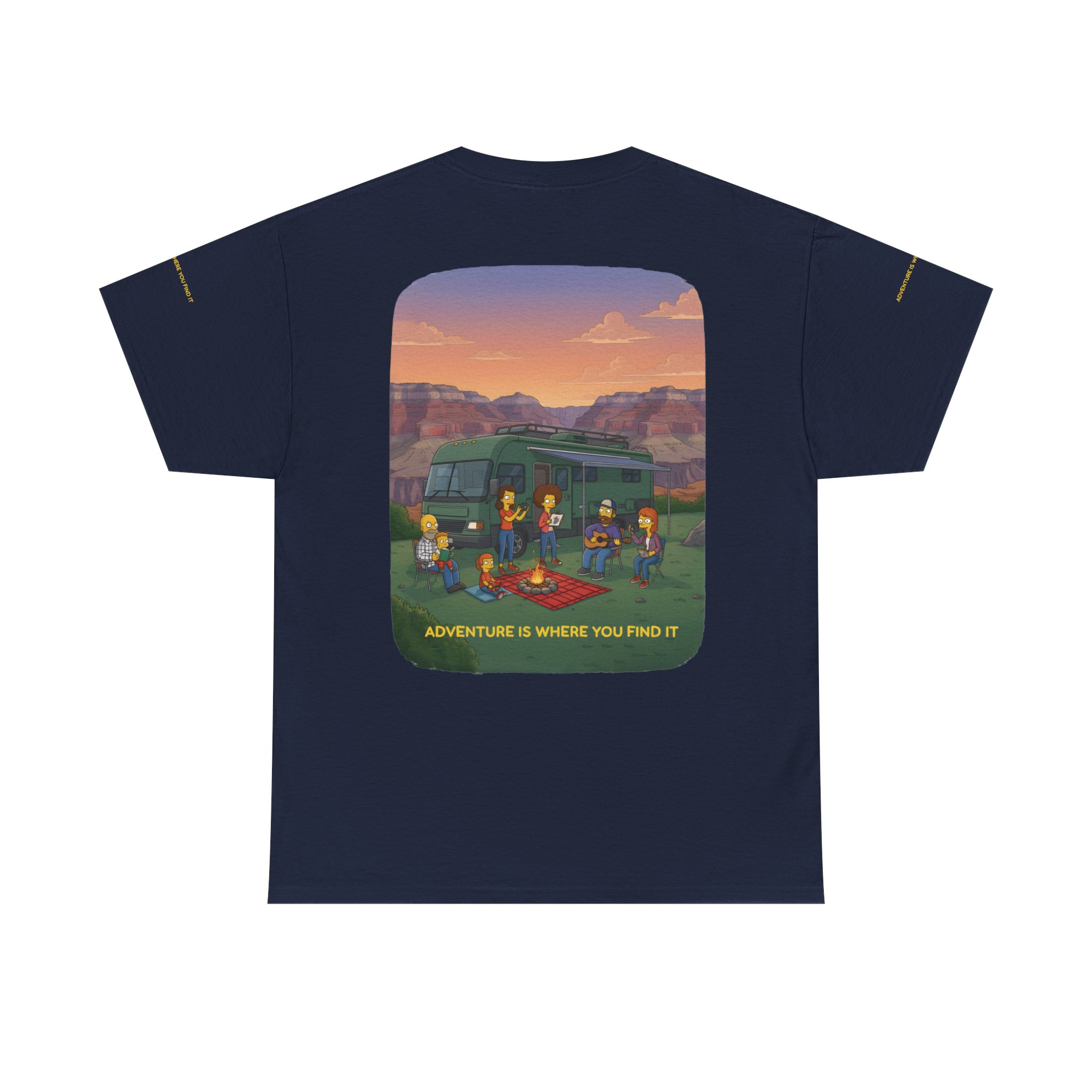 Unisex Heavy Cotton Tee — "Adventure Is Where You Find It" Design Sitcom-Line