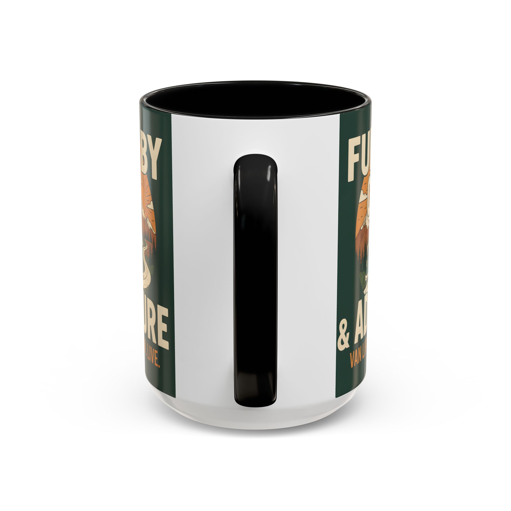 Accent Coffee Mug (11, 15oz) — "Fueled by Coffee & Adventure"