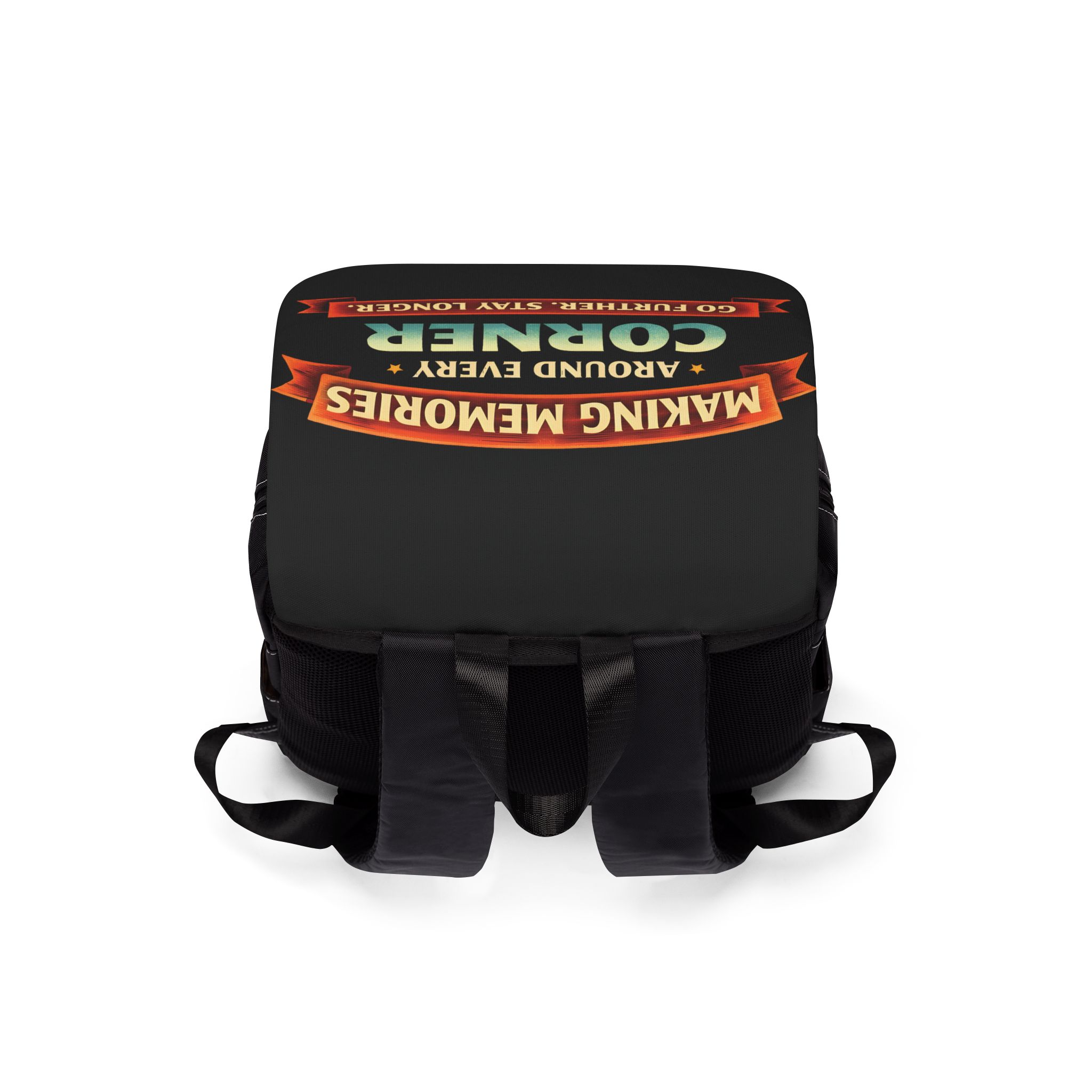 Unisex Casual Shoulder Backpack—"Making Memories Around Every Corner" Design Scenic-Line(Campervan)