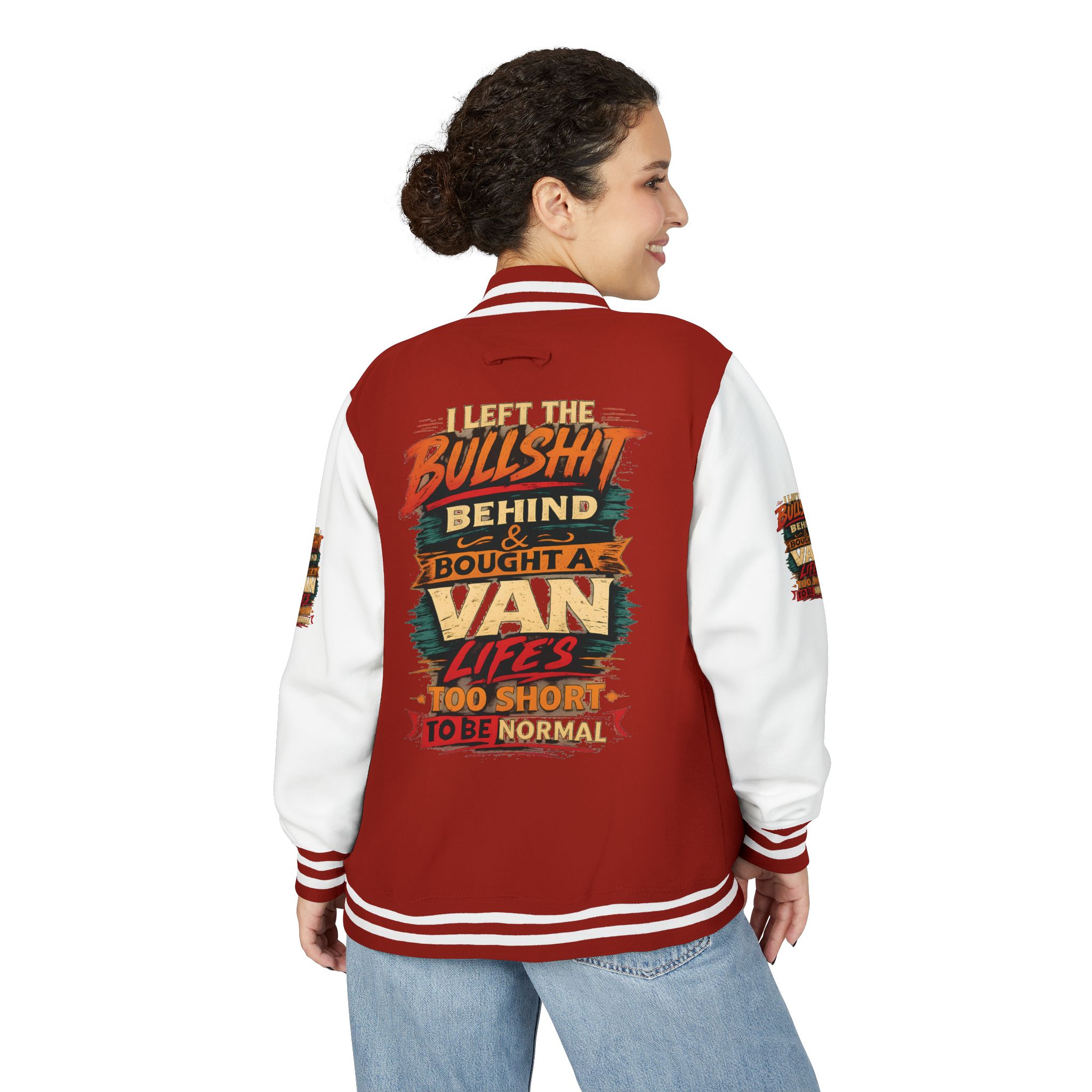 Unisex Heavyweight Letterman Jacket — "I Left The Bullshit" Design F**K-Line