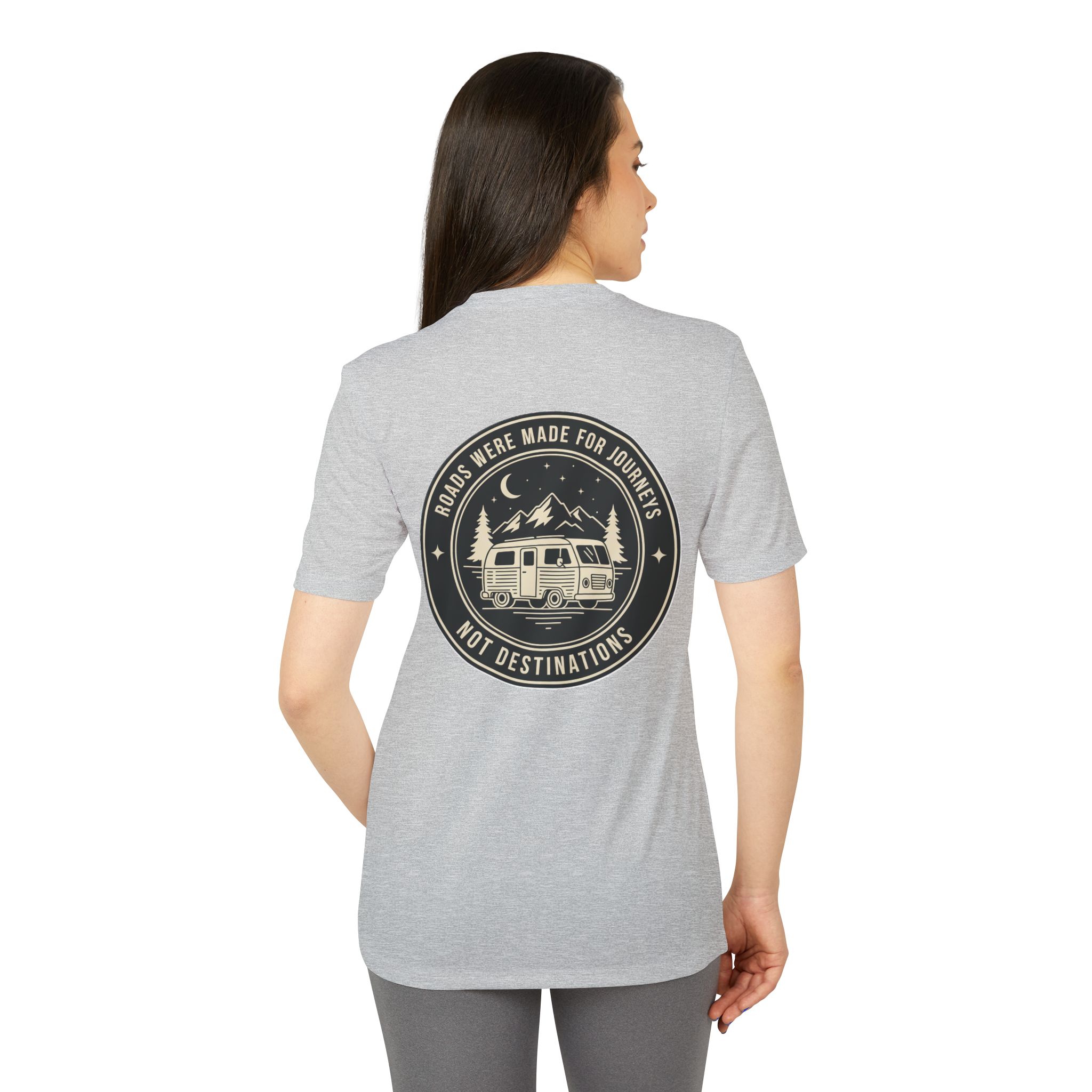 T-Shirt(Adidas) — 'ROAD WHERE MADE FOR JOURNEYS-NOT DESTINATIONS' (font + back printed) Brand Adidas