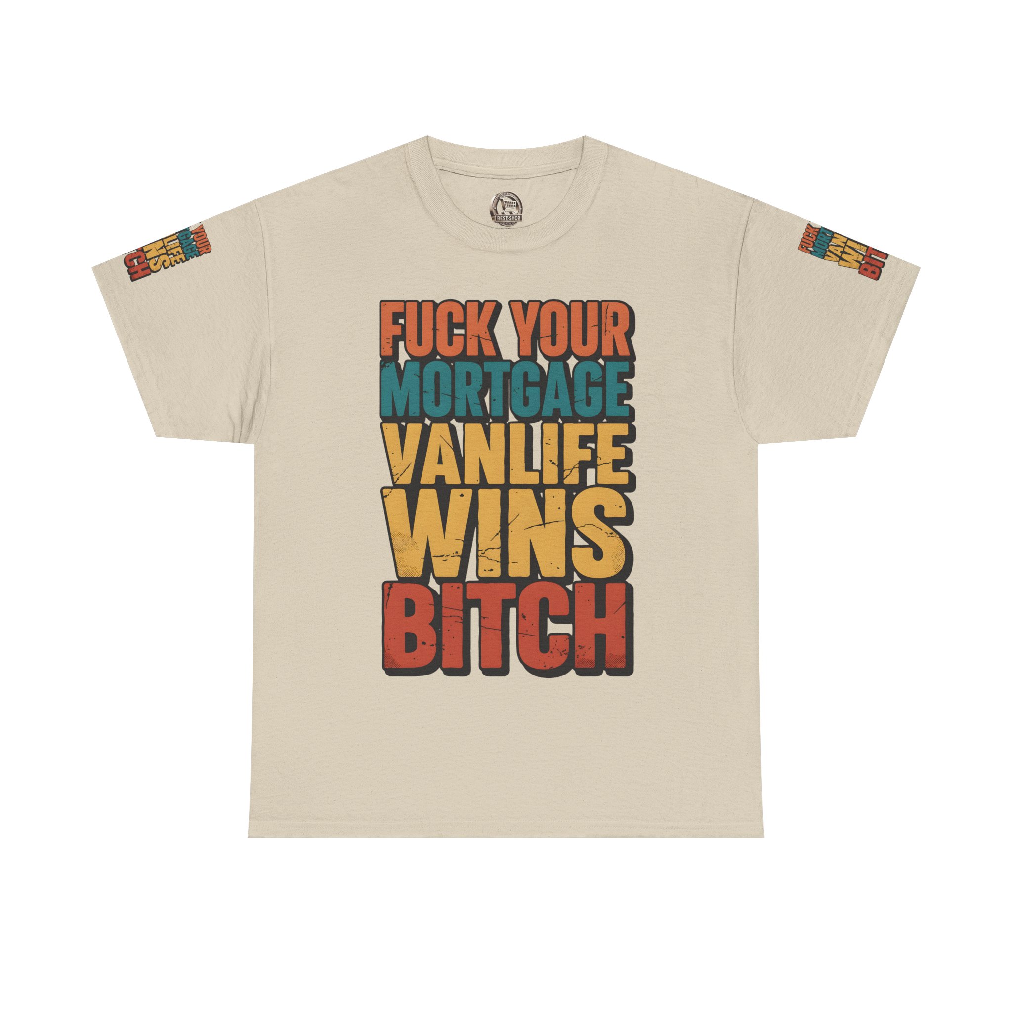 Unisex Heavy Cotton Tee — "Fuck Your Mortgage" Design F**K-Line