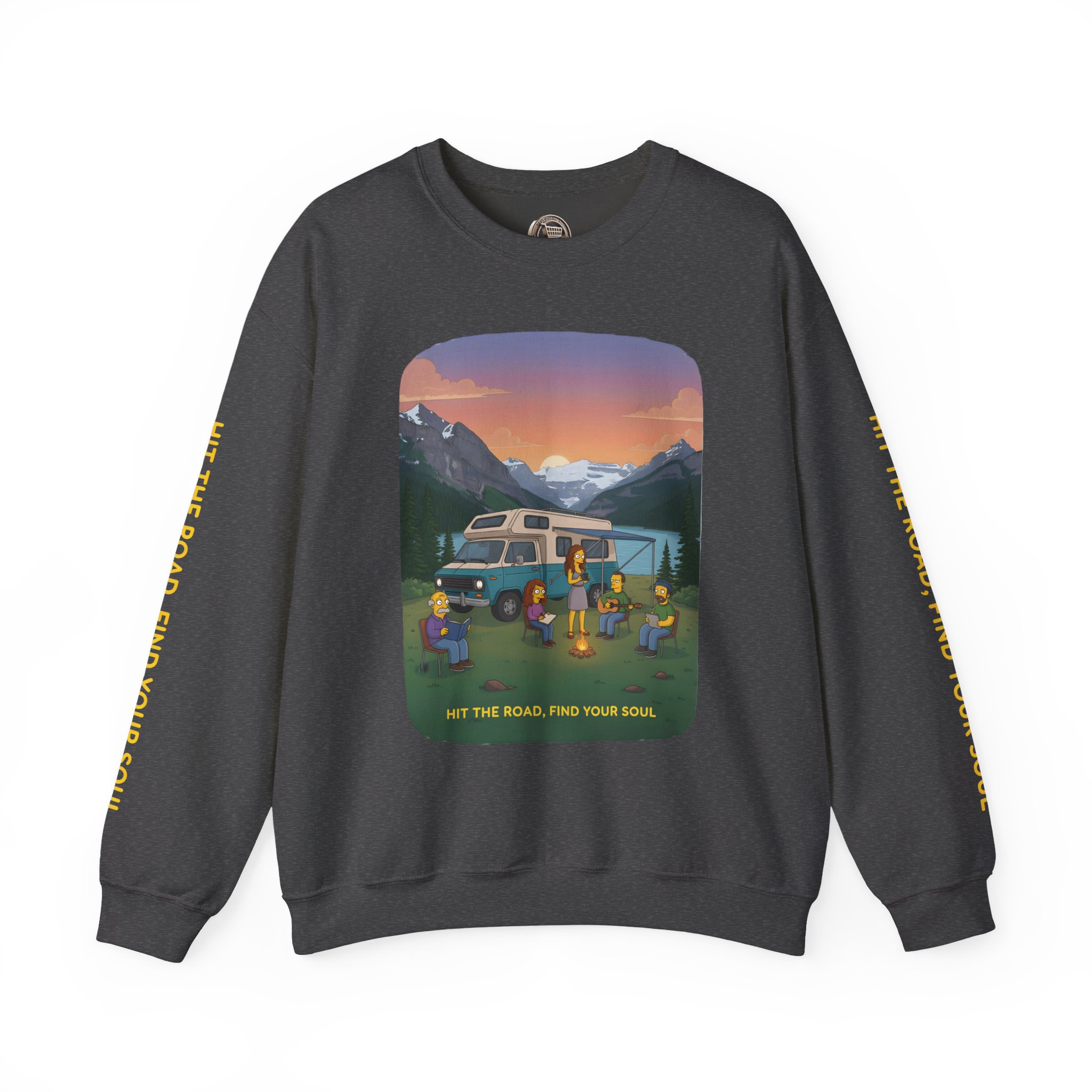 Unisex Heavy Blend™ Crewneck Sweatshirt — "Hit The Road-Find Your Soul" Design Sitcom-Line