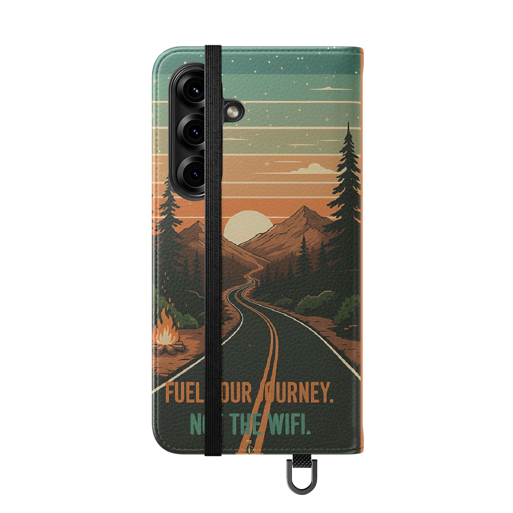 Flip Phone Case — "Adventure Awaits Unplug & Drive" Wallet Case