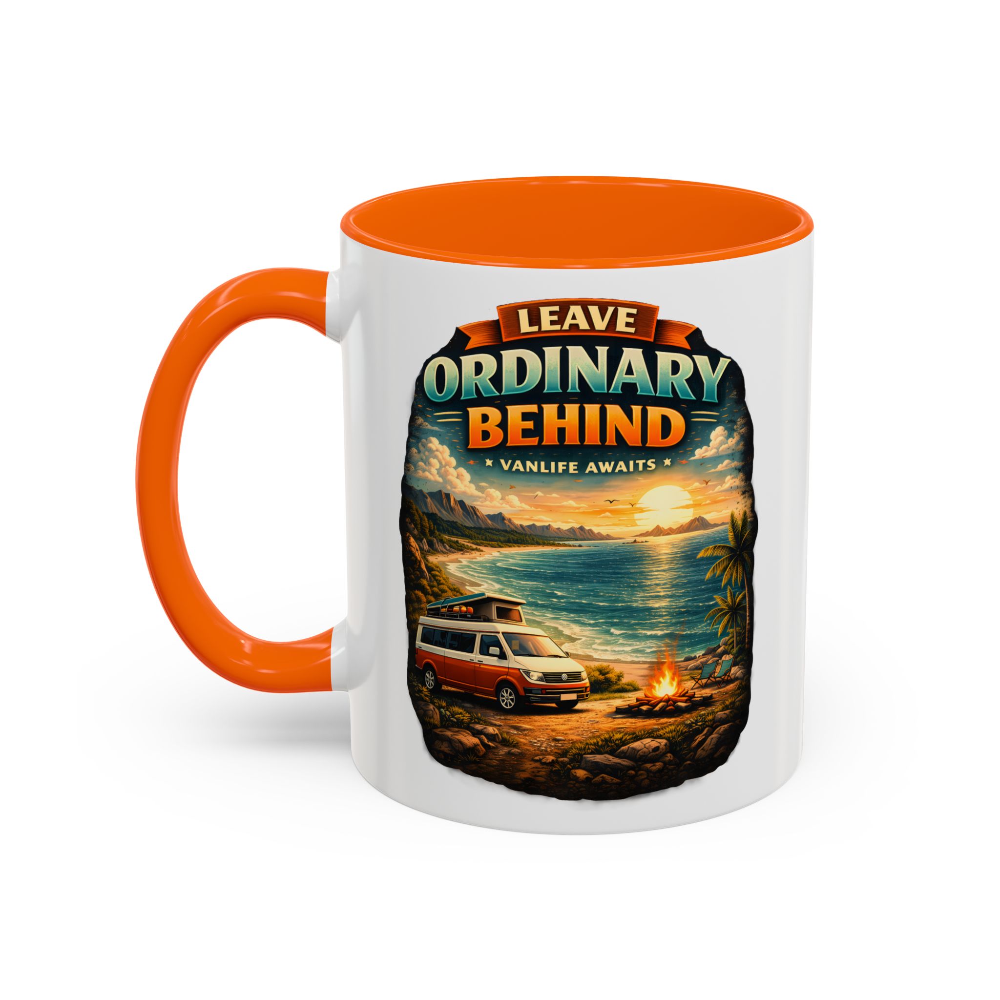 Accent Coffee Mug (11, 15oz) — "Leave Ordinary Behind" Design Scenic-Line