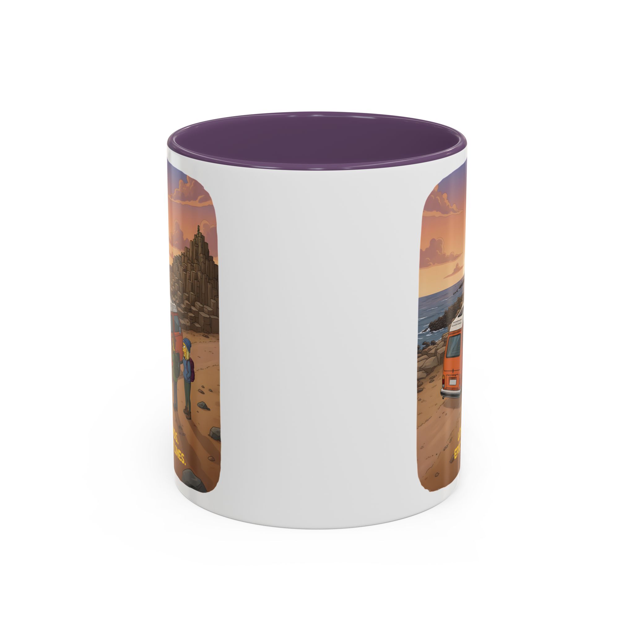 Accent Coffee Mug (11, 15oz) — "Lost Roads Epic Coastlines" Design Sitcom-Line