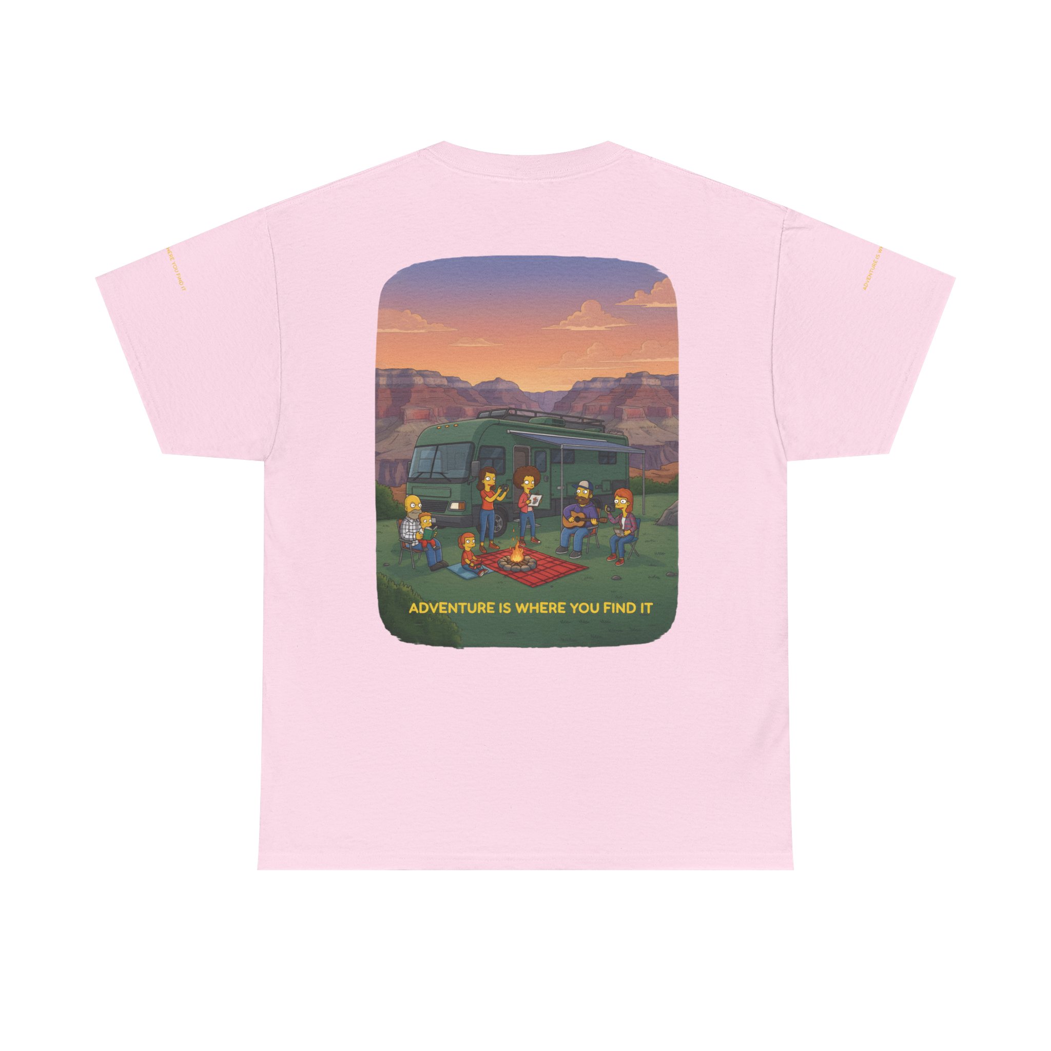 Unisex Heavy Cotton Tee — "Adventure Is Where You Find It" Design Sitcom-Line