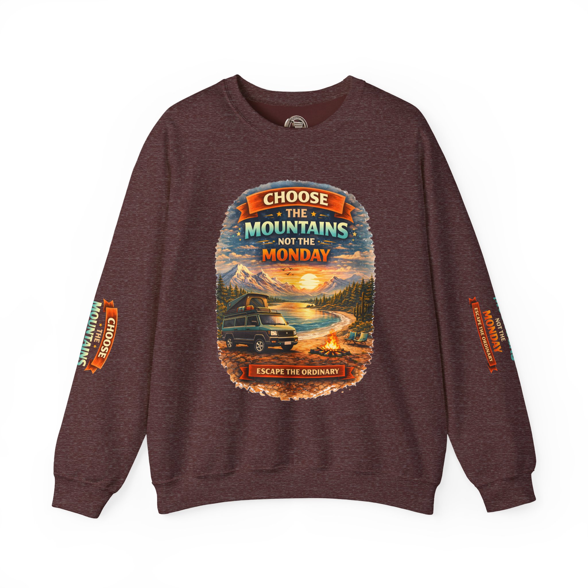 Unisex Heavy Blend™ Crewneck Sweatshirt — "Choose The Mountens" Design Scenic-Line