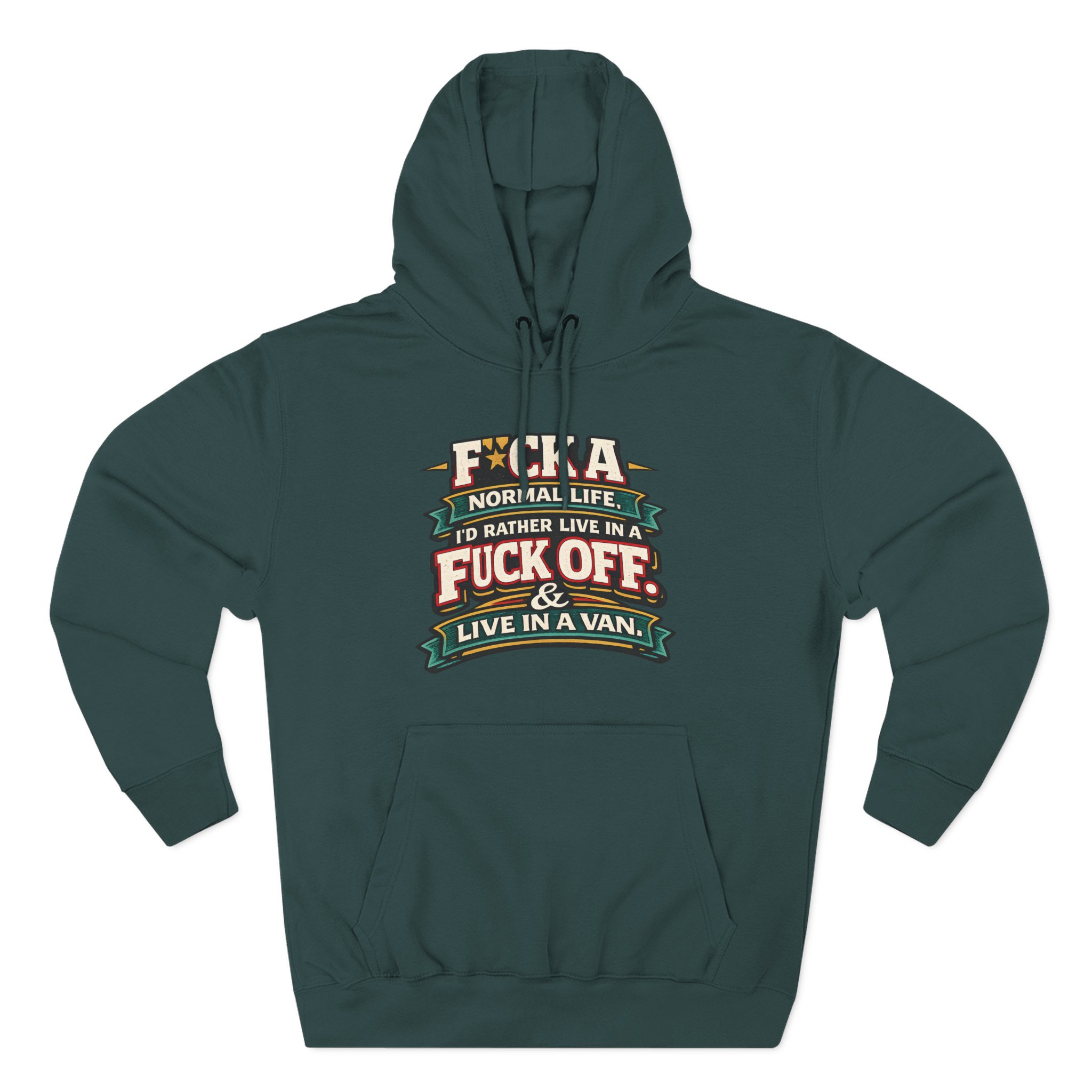 4619925254576132301_2048.jpeg Three-Panel Fleece Hoodie - "Fuck A Normal Life" Design F**K-Line