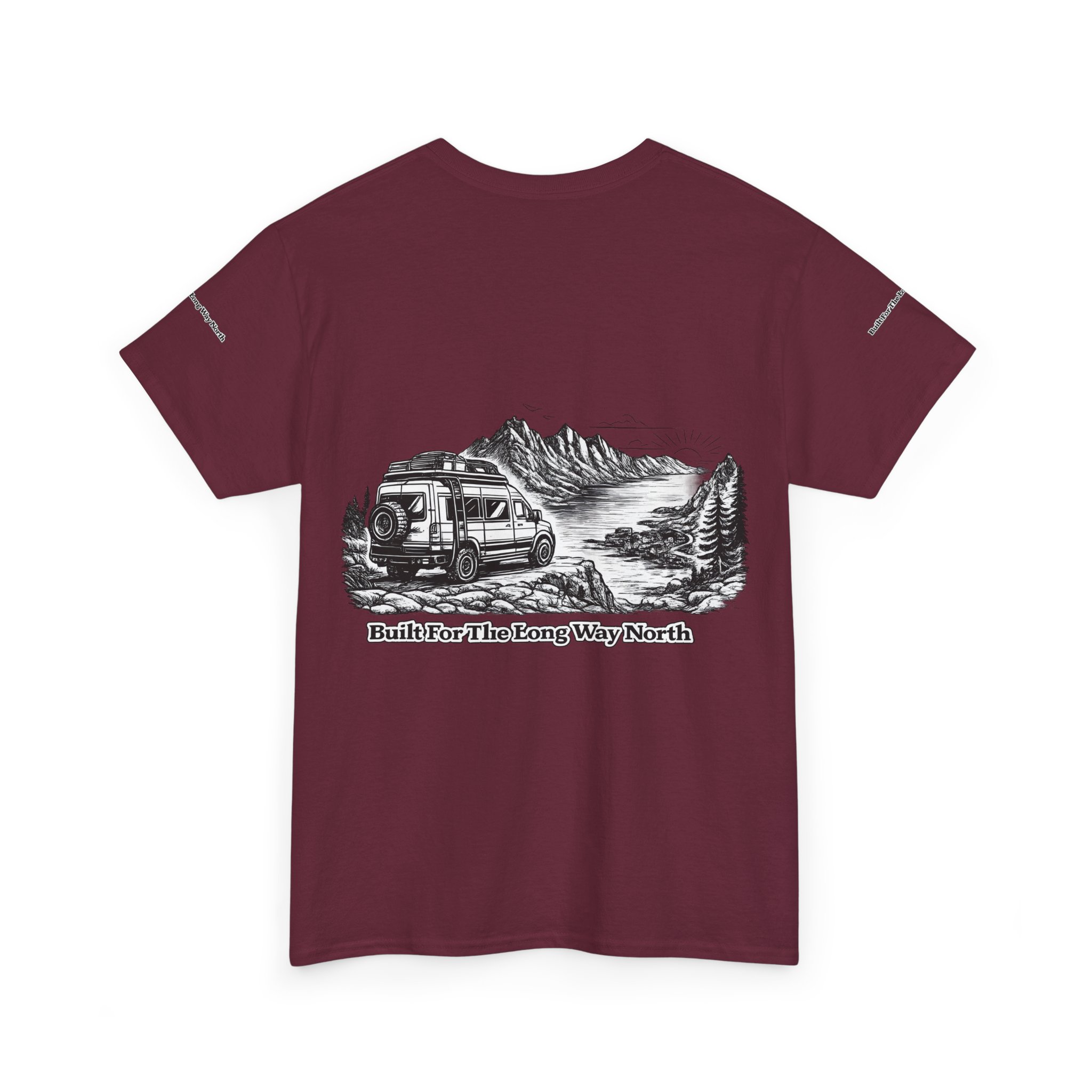 4620206320682864953_2048.jpeg Unisex Heavy Cotton Tee — "Built For The Long Way North" Design Minimal-Line