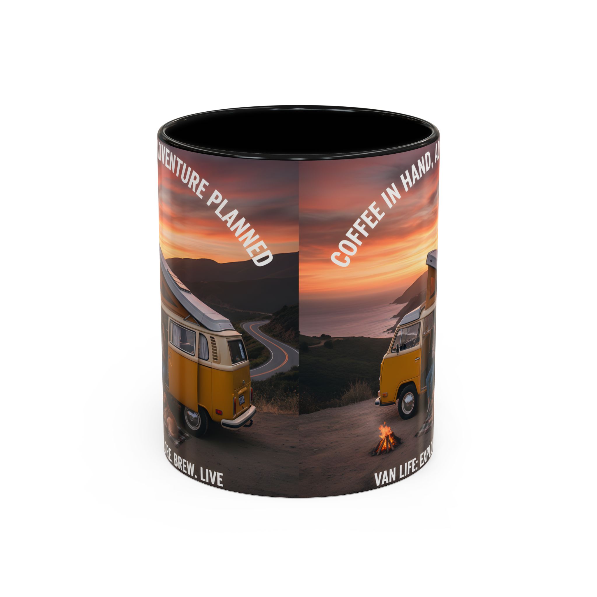 Accent Coffee Mug (11, 15oz) - "Coffee in Hand, Adventure Planned"