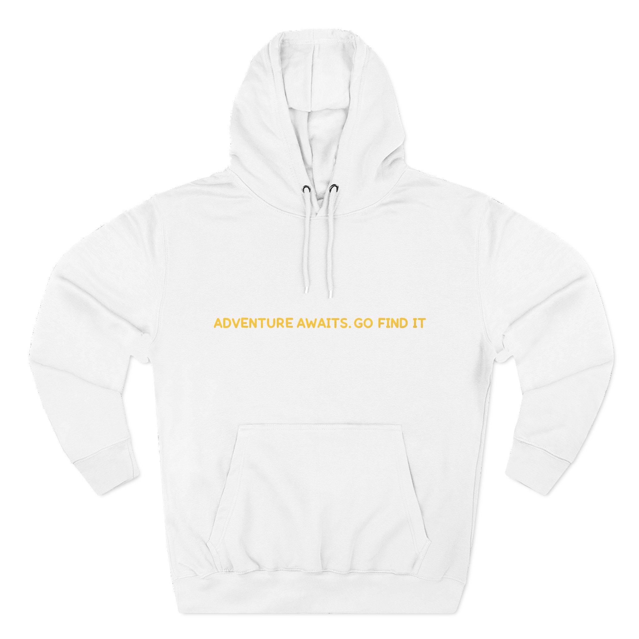 Three-Panel Fleece Hoodie - "Adventure Awaits-Go Find It" Design Sitcom-Line