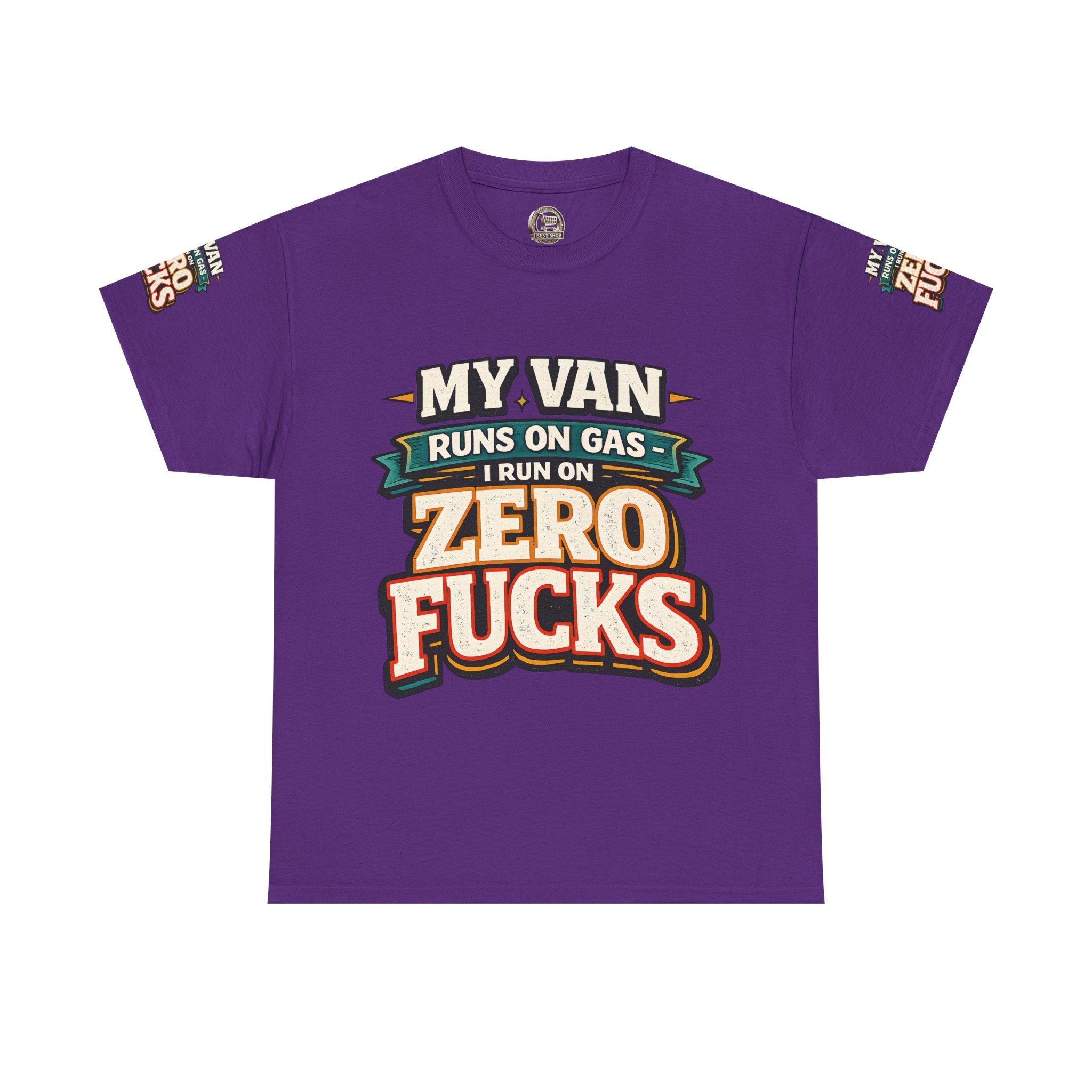 Unisex Heavy Cotton Tee — "My Van Runs On Gas" Design F**K-Line